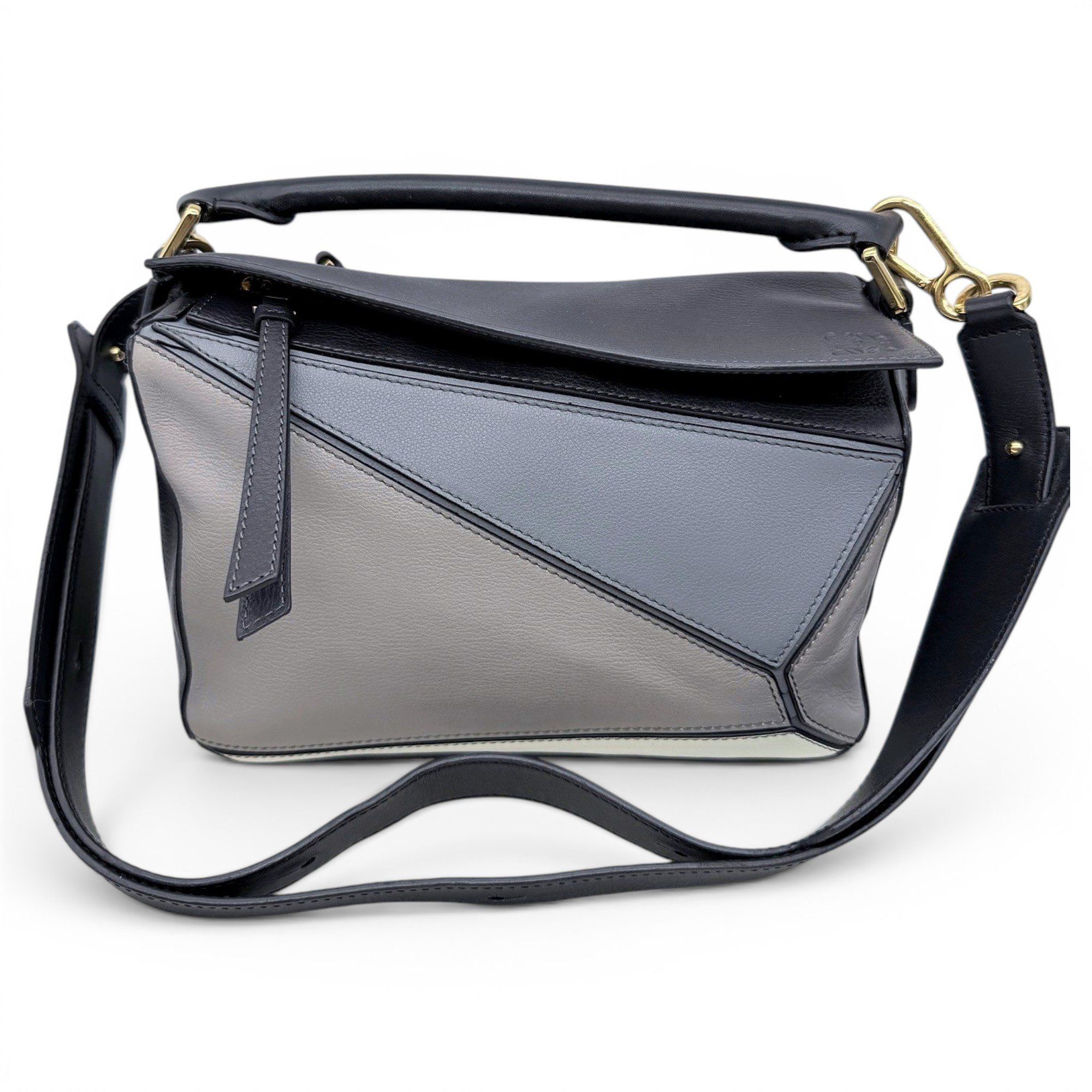 Puzzle leather handbag