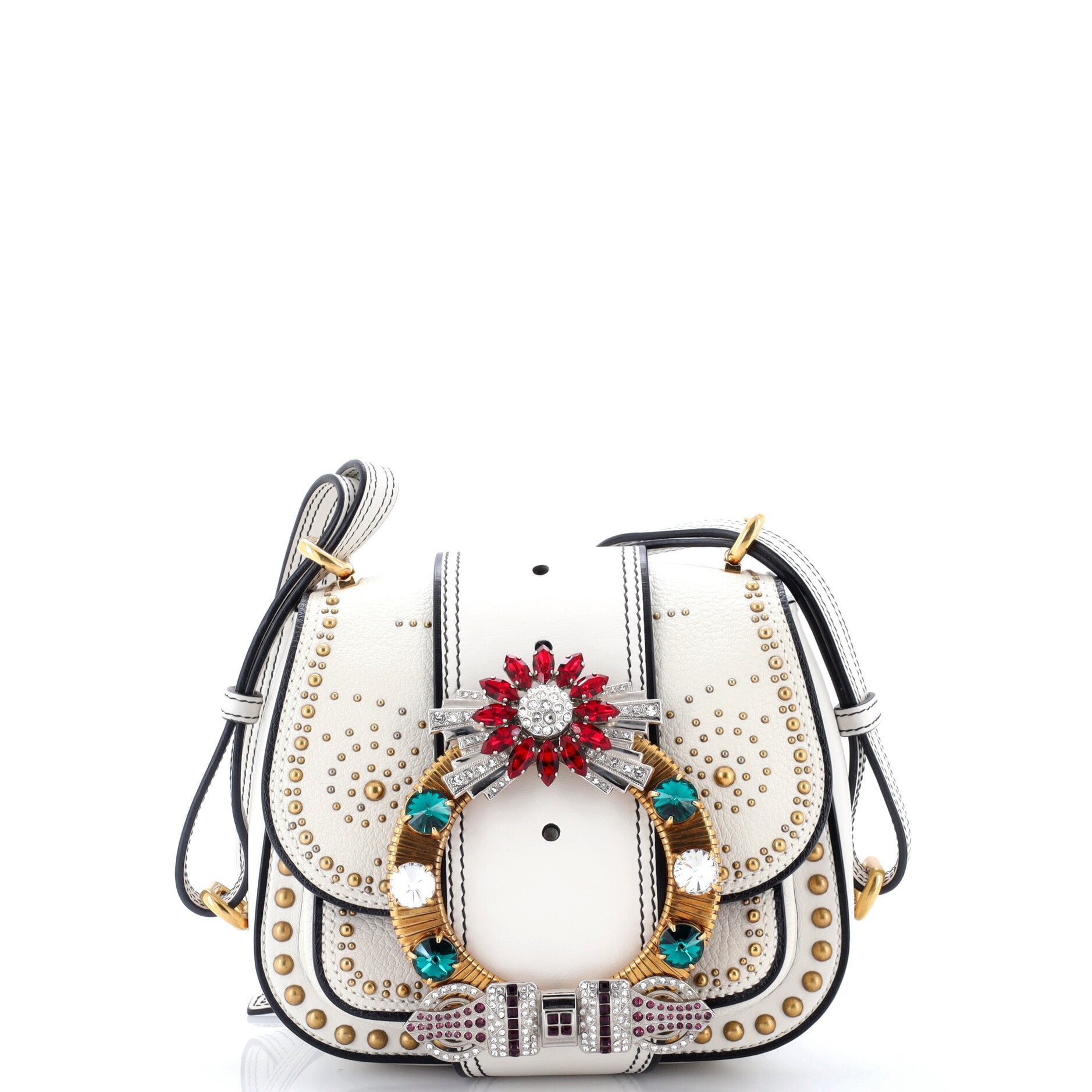 Dahlia Crossbody Bag Crystal Embellished Leather Small