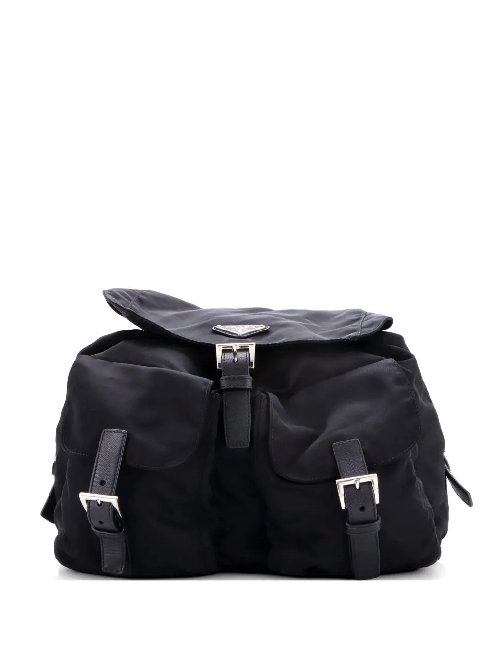 Double Pocket Buckle Tessuto Medium backpack