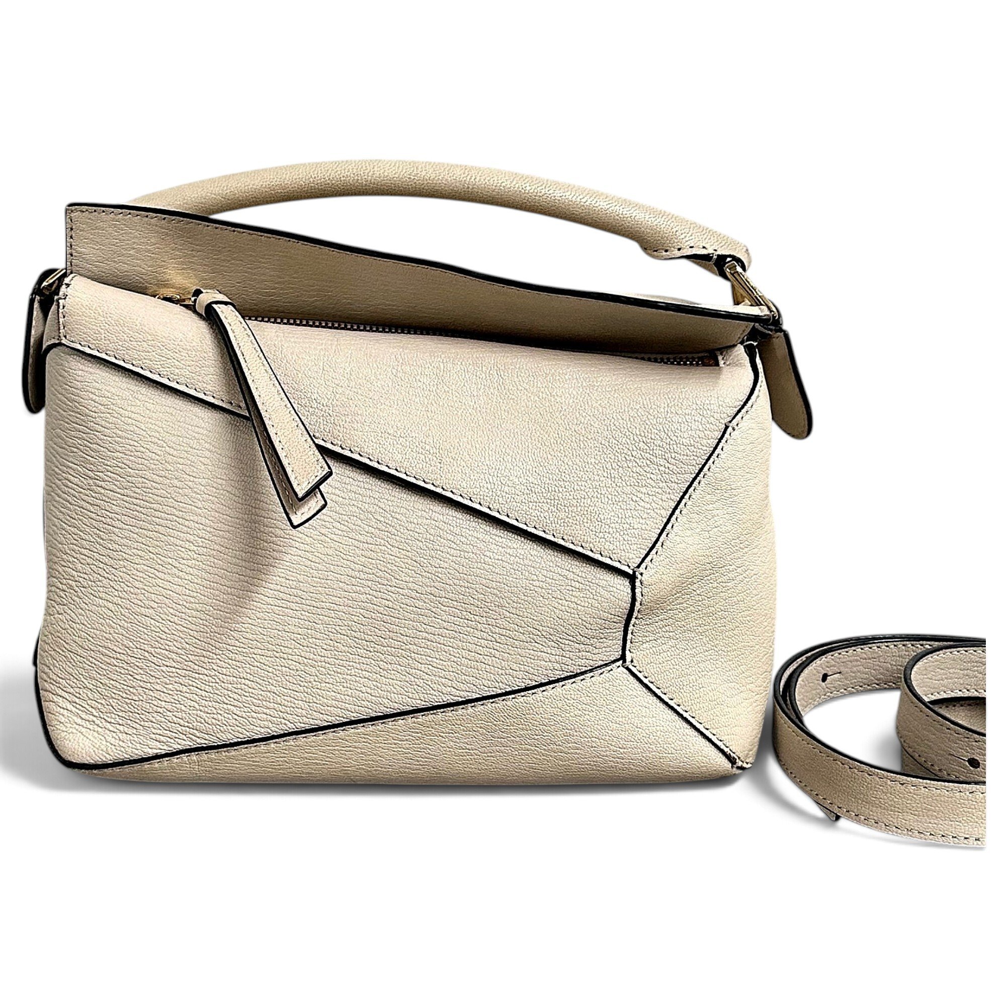 Puzzle leather handbag