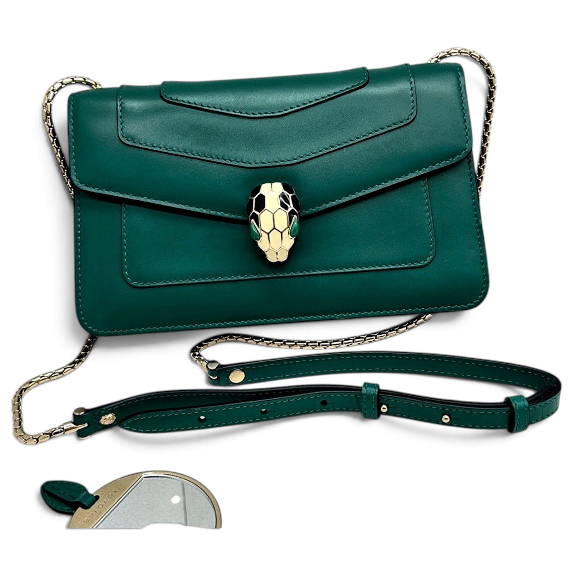 Serpenti leather handbag