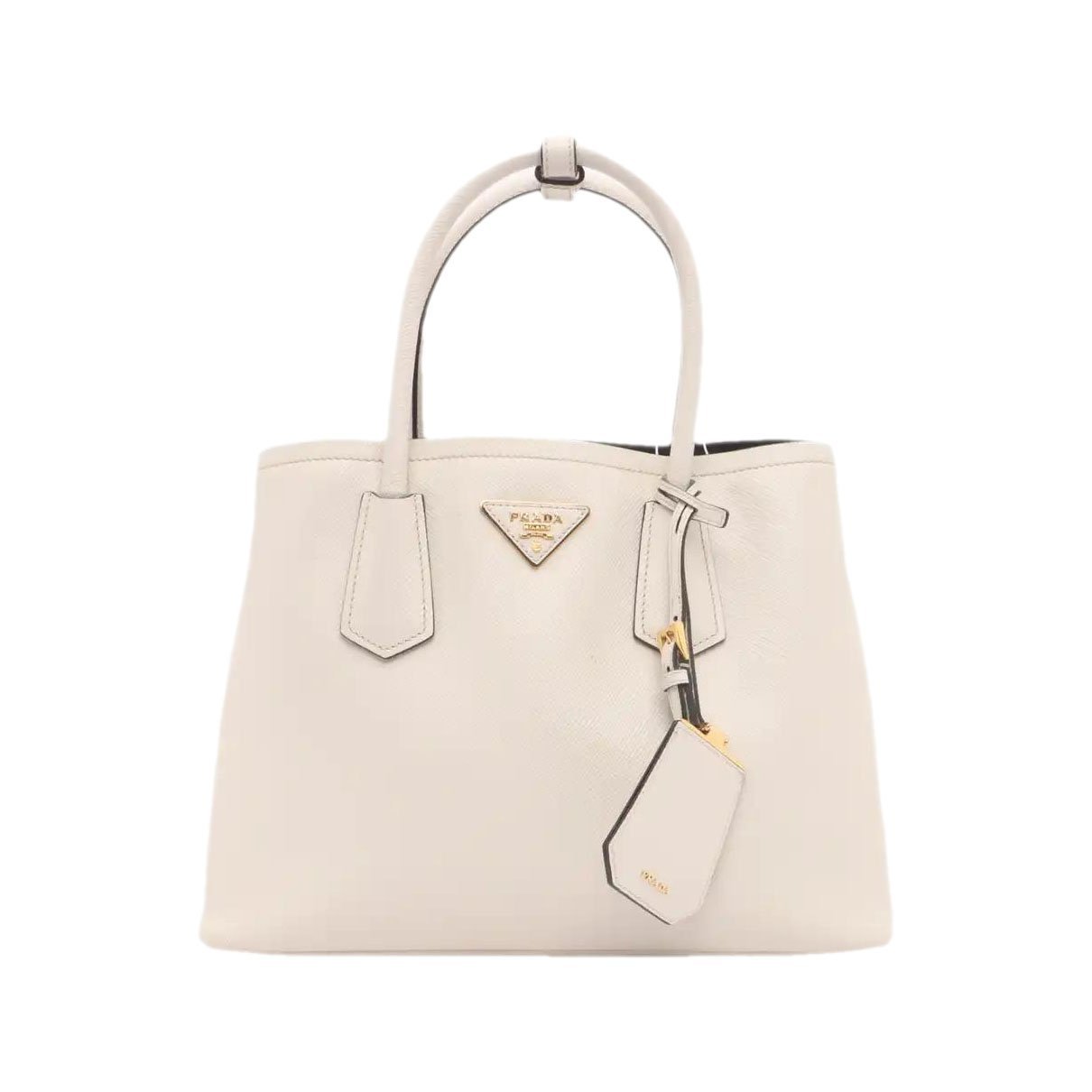 Double leather handbag