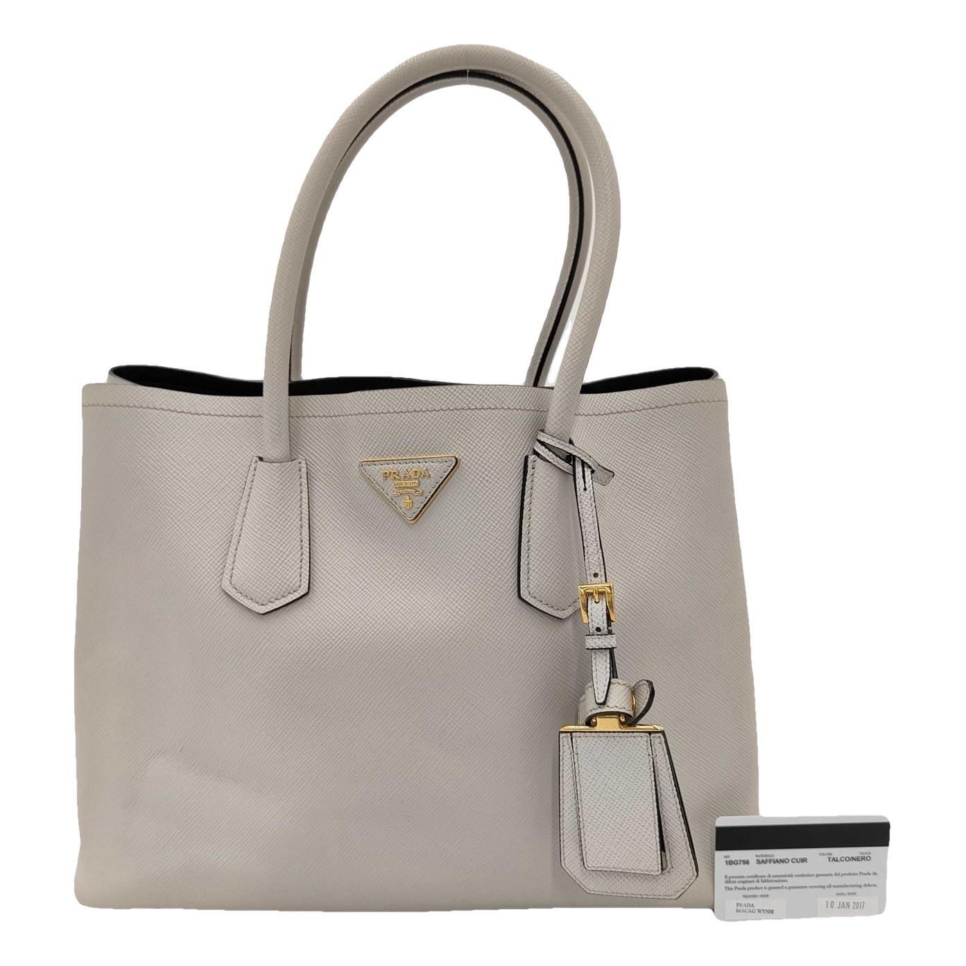 Double leather handbag