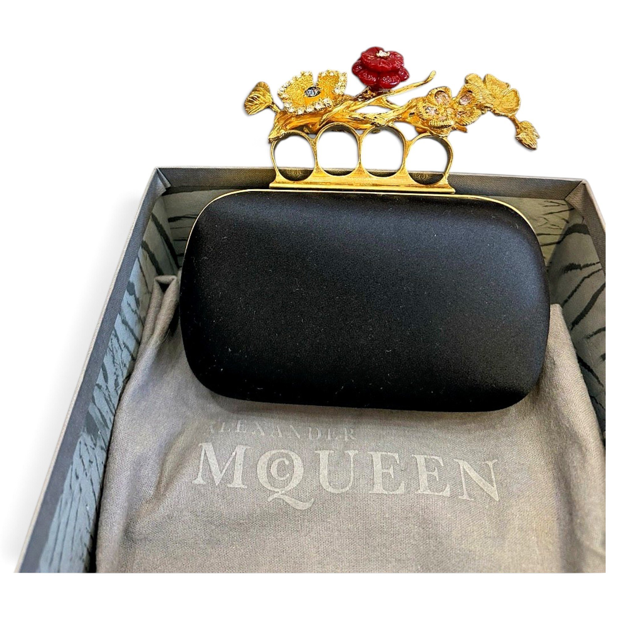 Alexander McQueen Knuckle silk clutch bag