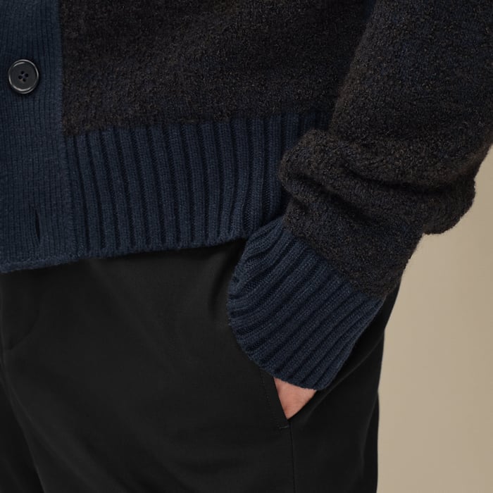 Marine "Bouclette Ombree" Buttoned Cardigan