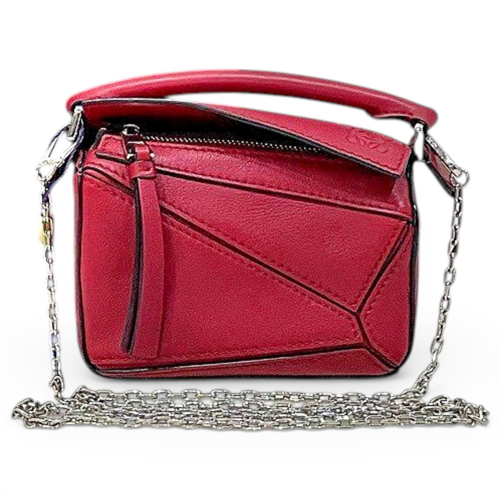 Puzzle leather handbag