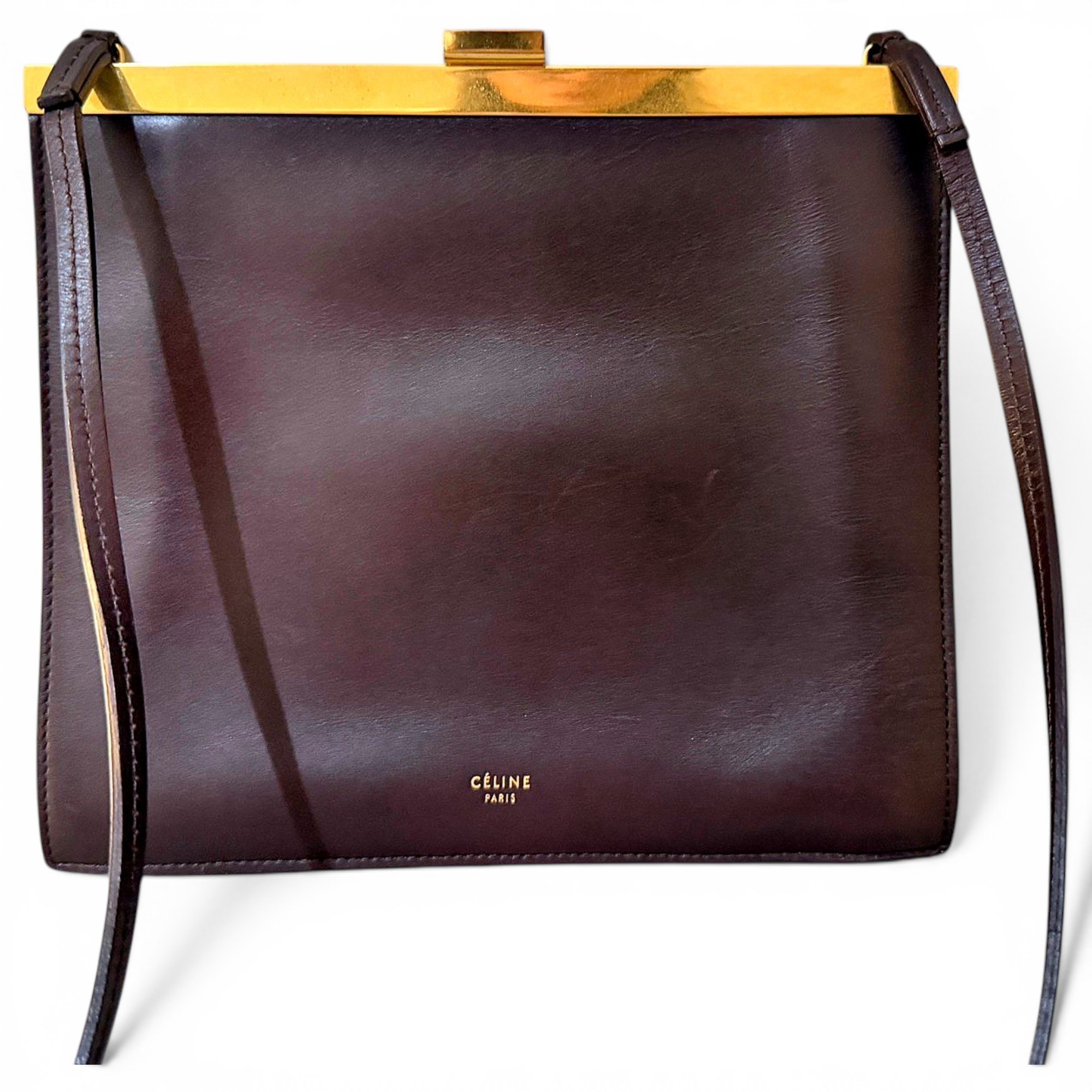 Clasp leather crossbody bag