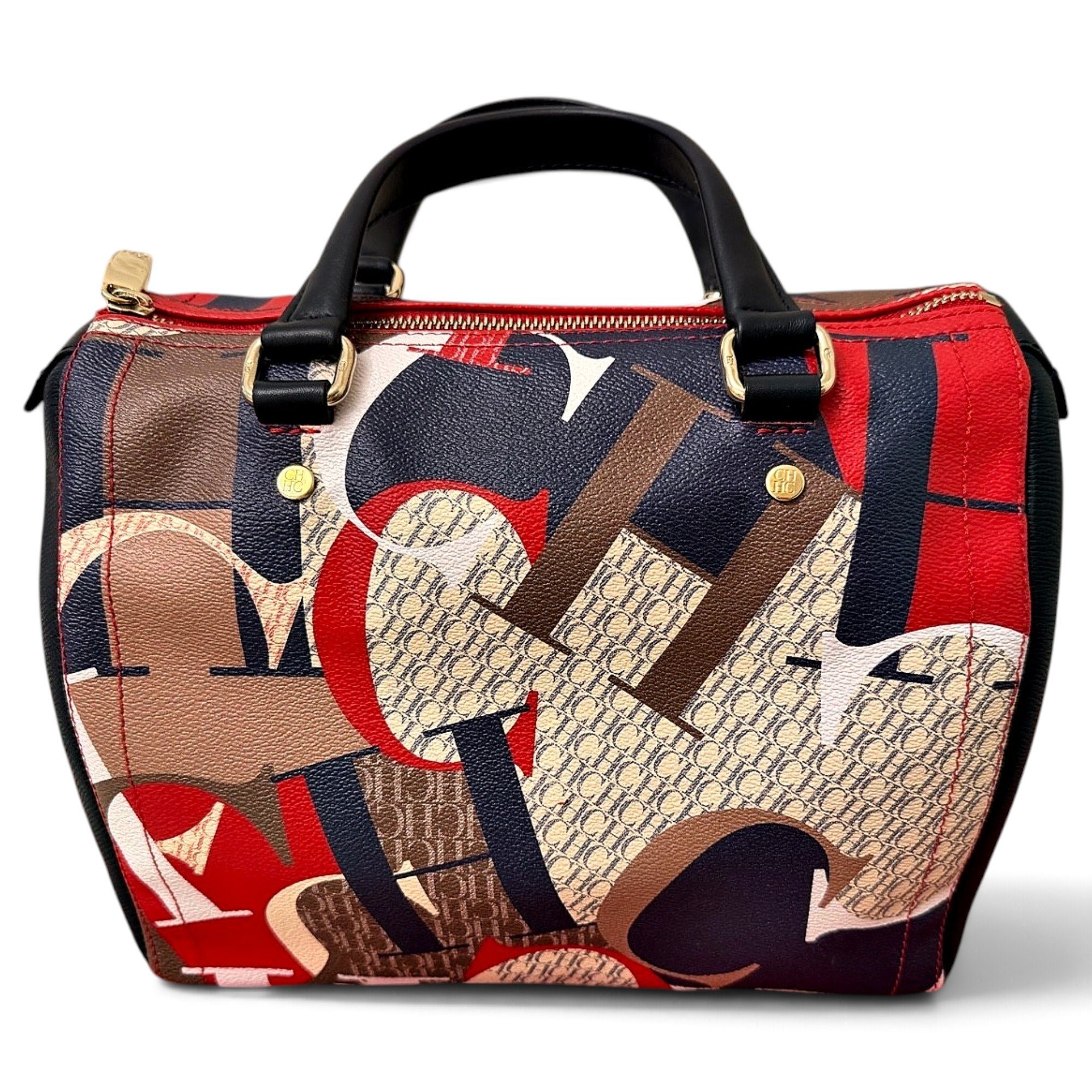 Carolina Herrera Leather bowling bag