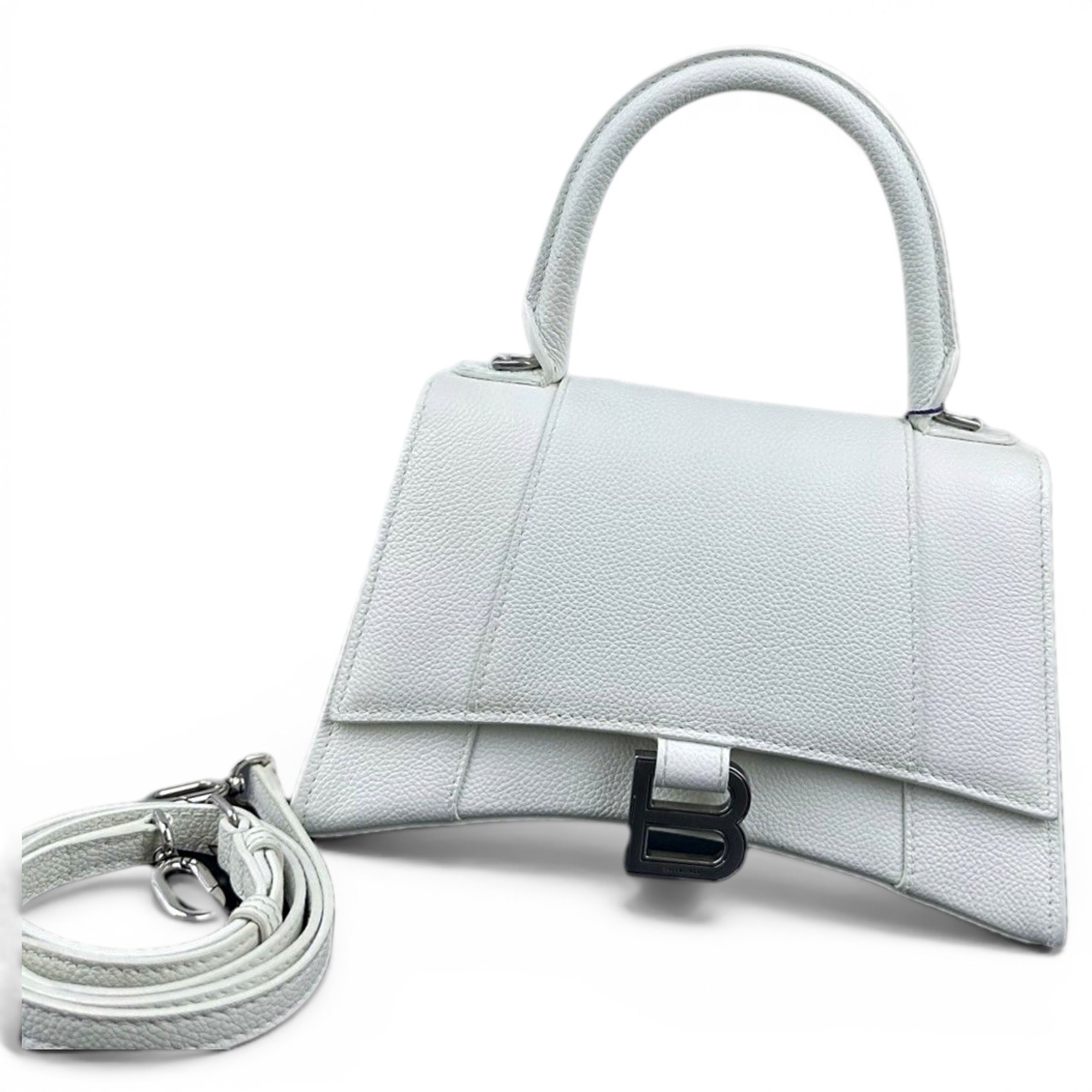 Hourglass leather handbag