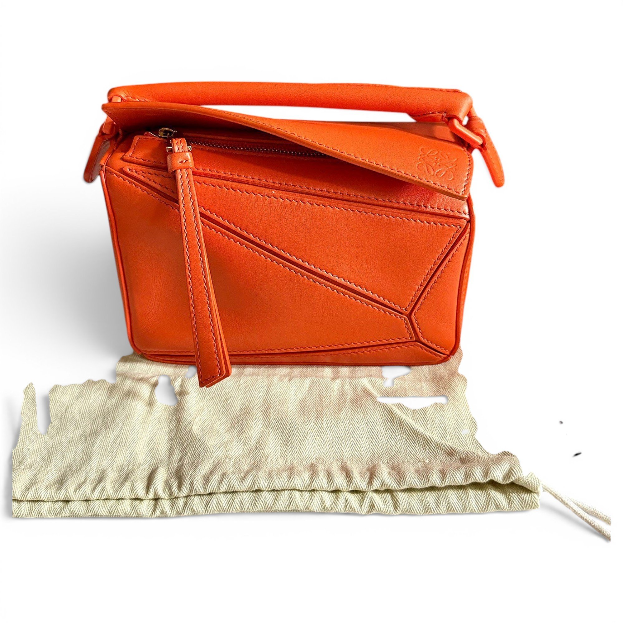 Puzzle leather handbag