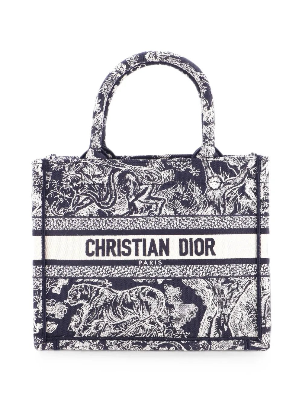 Book Embroidered Canvas Small tote bag