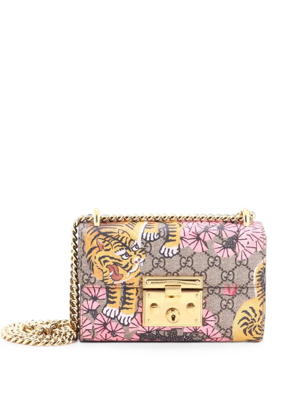 Padlock Bengal Print GG Coated Canvas Small shoulder bag