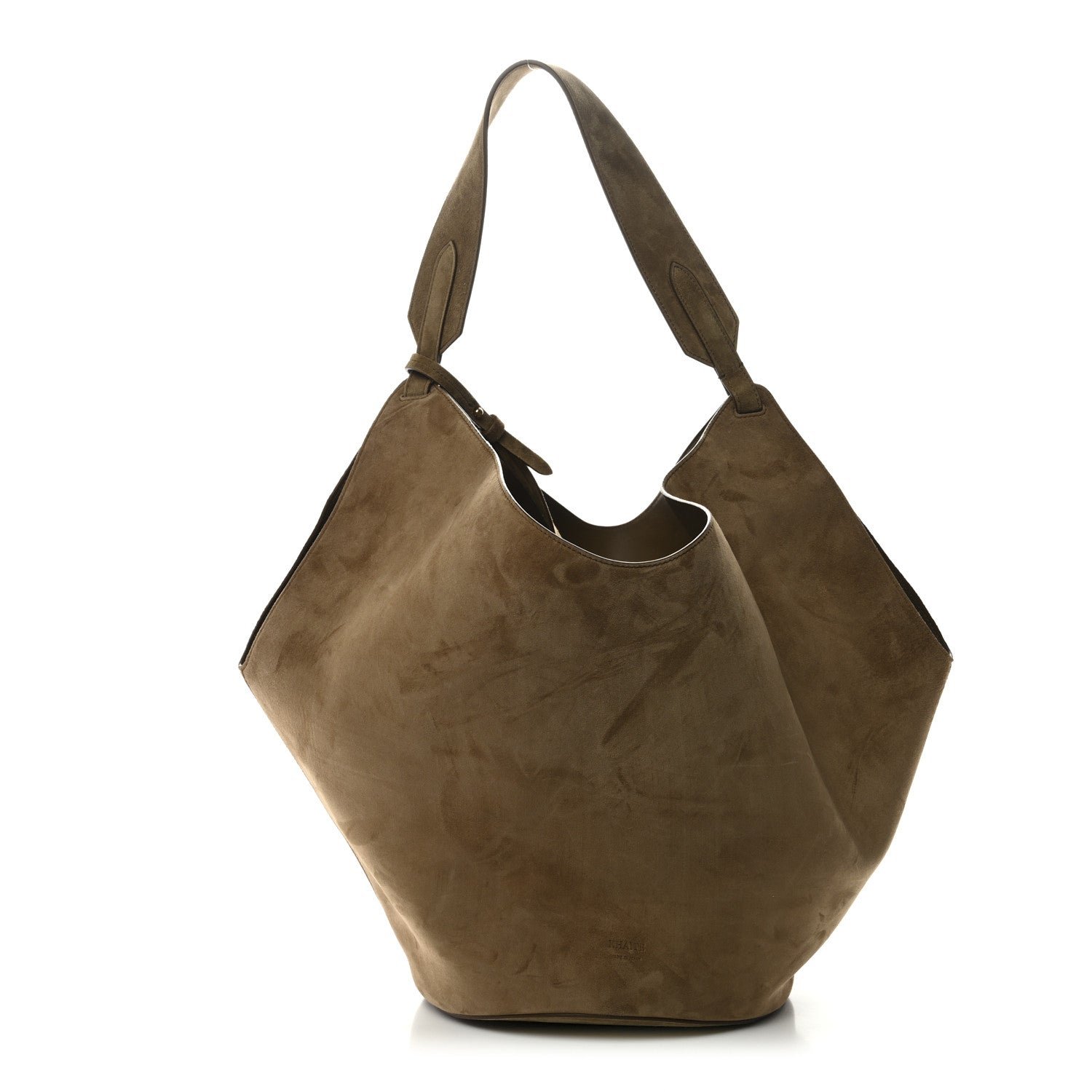 Khaite Suede Calfskin Medium Lotus Tote Mud