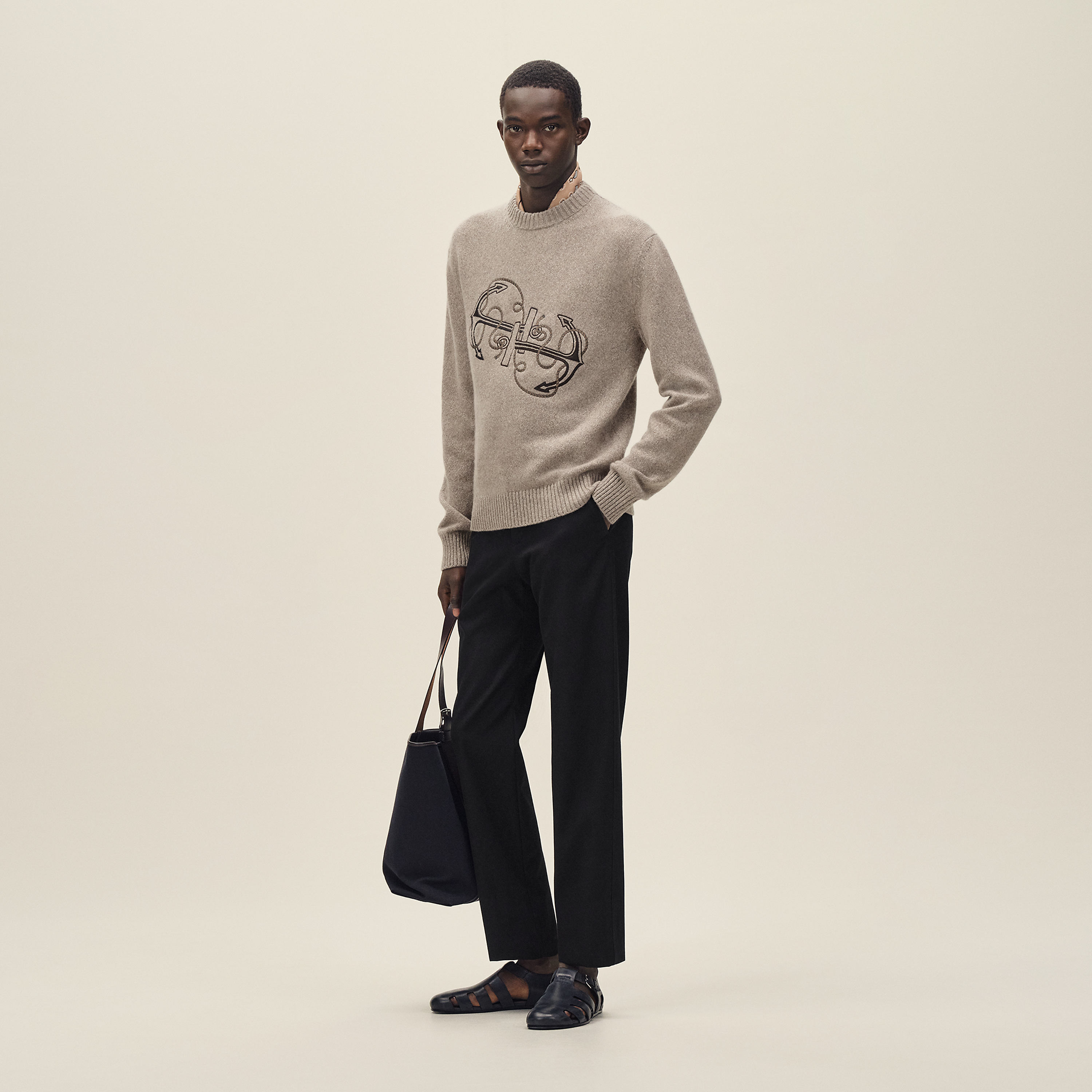 "Ancre en H" crewneck sweater