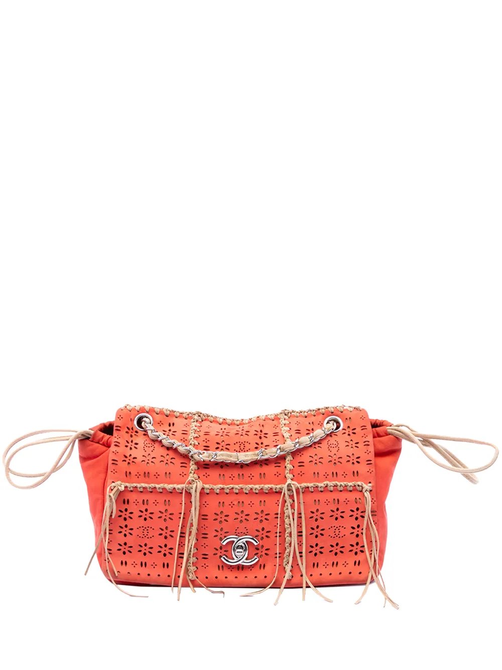 2010-2011 Laser Cut Fringe Suede Flap shoulder bag