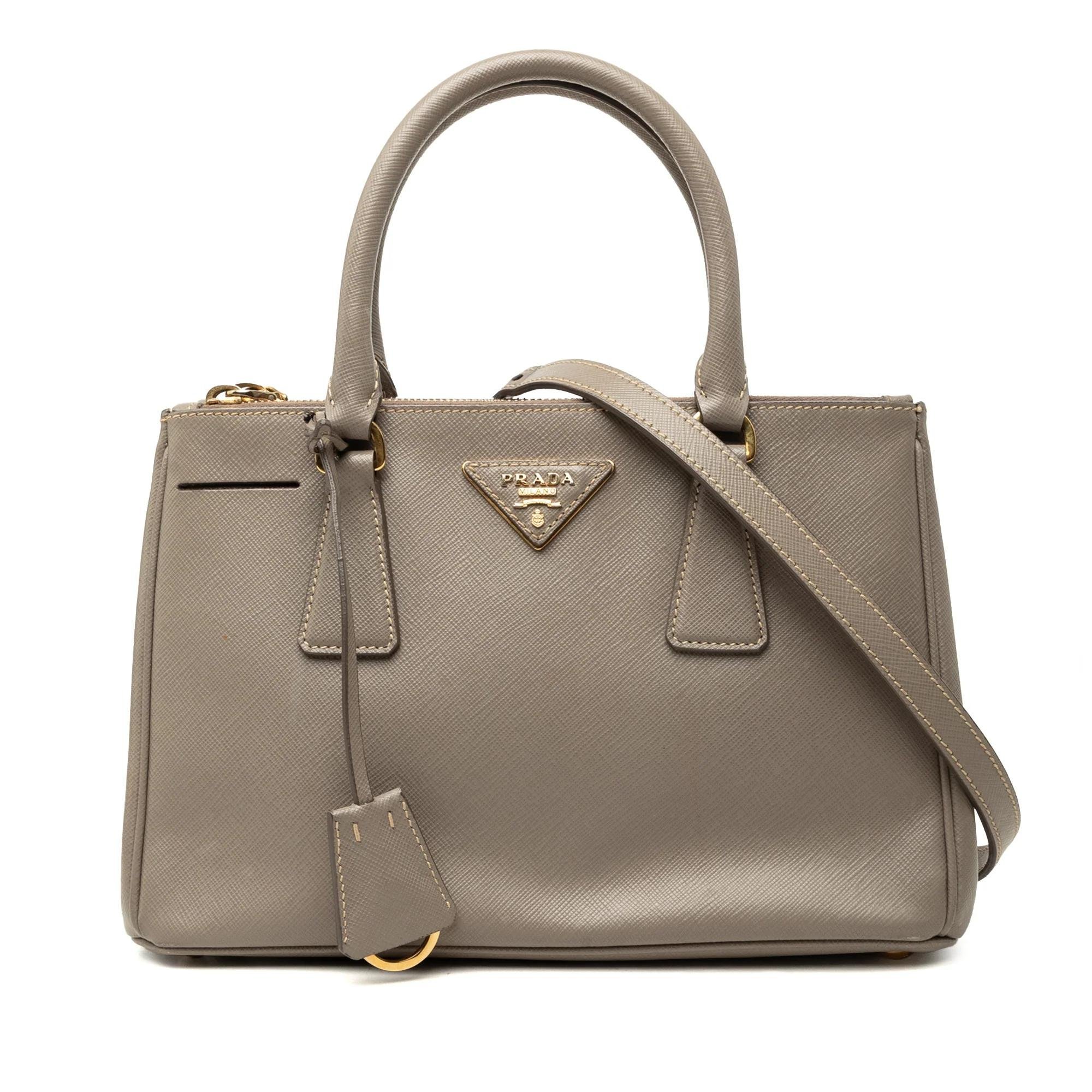 Double leather handbag
