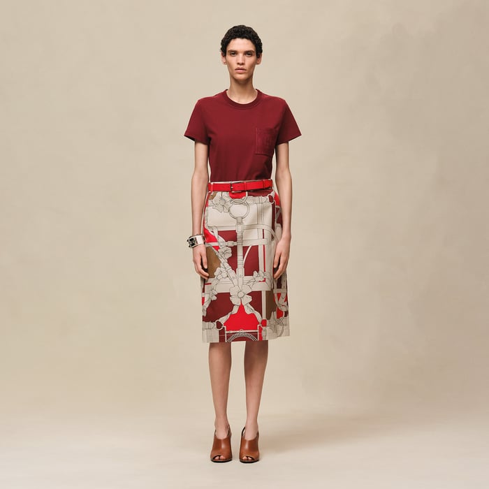 Rouge Carmin Embroidered Pocket T-shirt