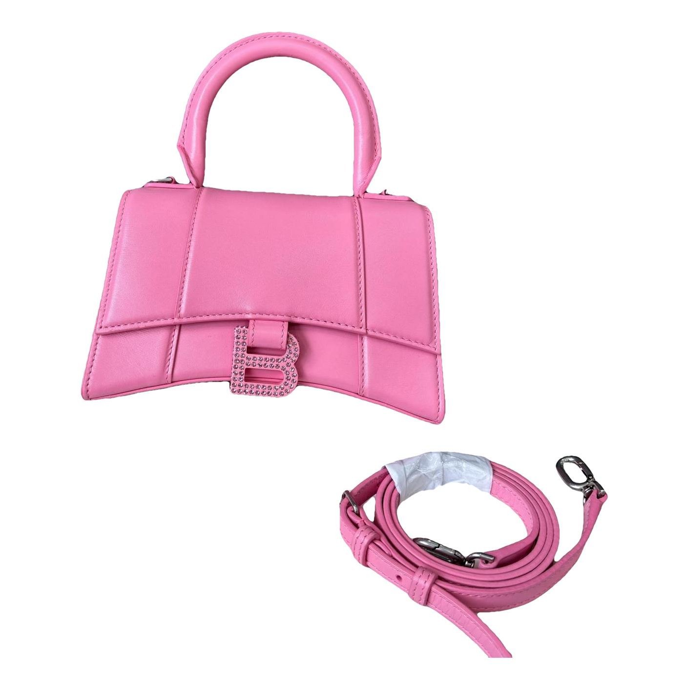 Hourglass leather handbag
