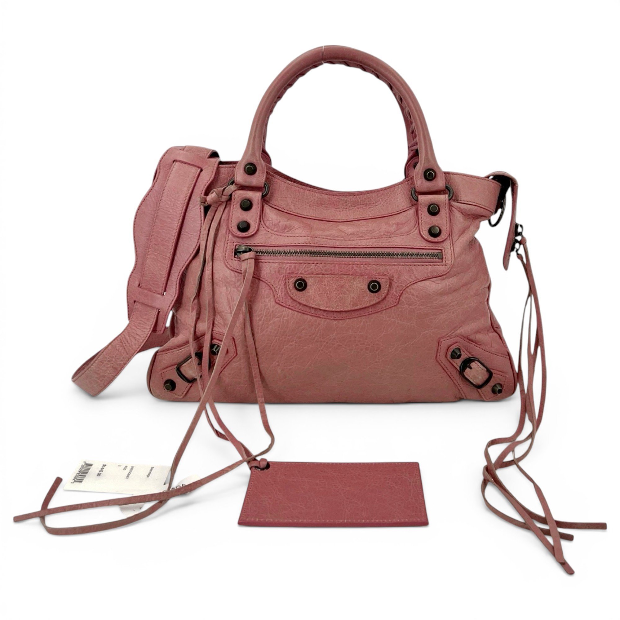 City leather handbag