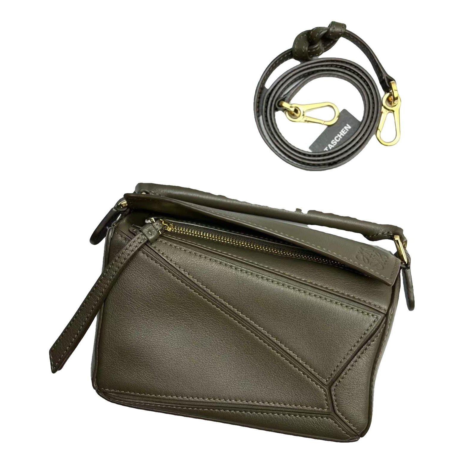 Puzzle leather handbag