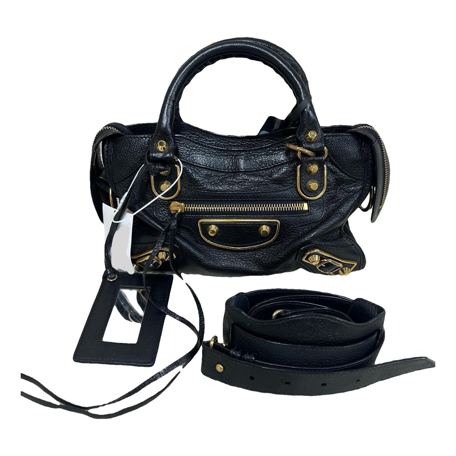 City leather handbag