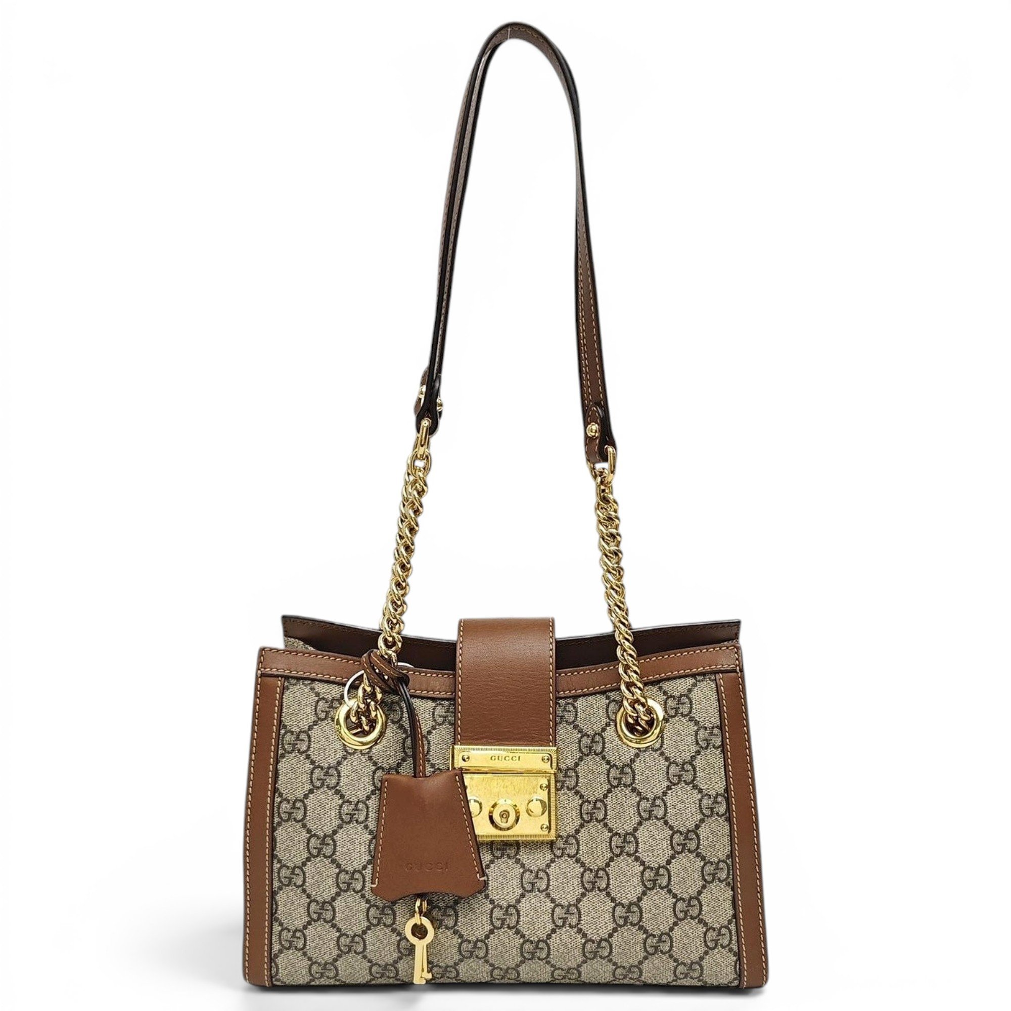 Padlock leather handbag