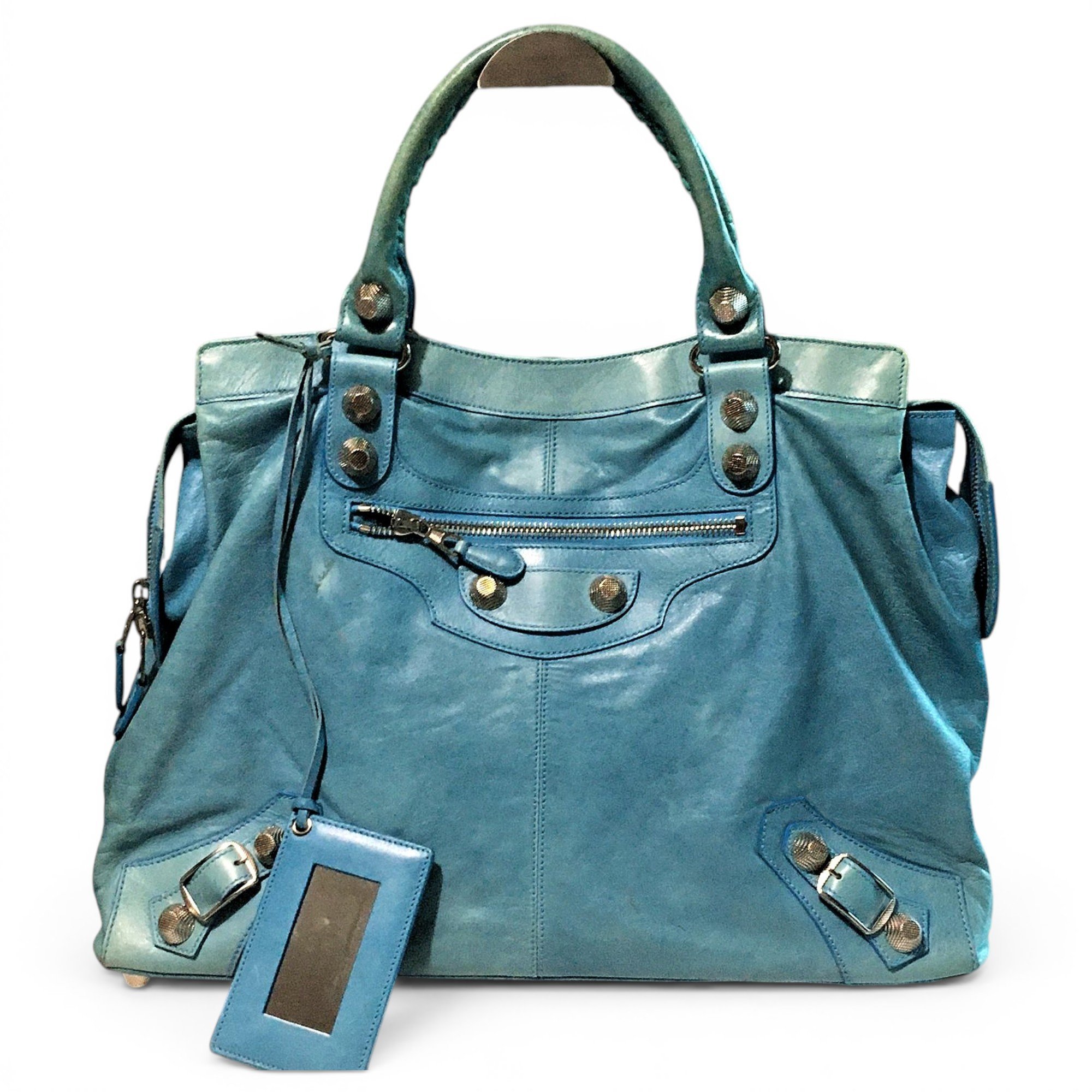City leather handbag