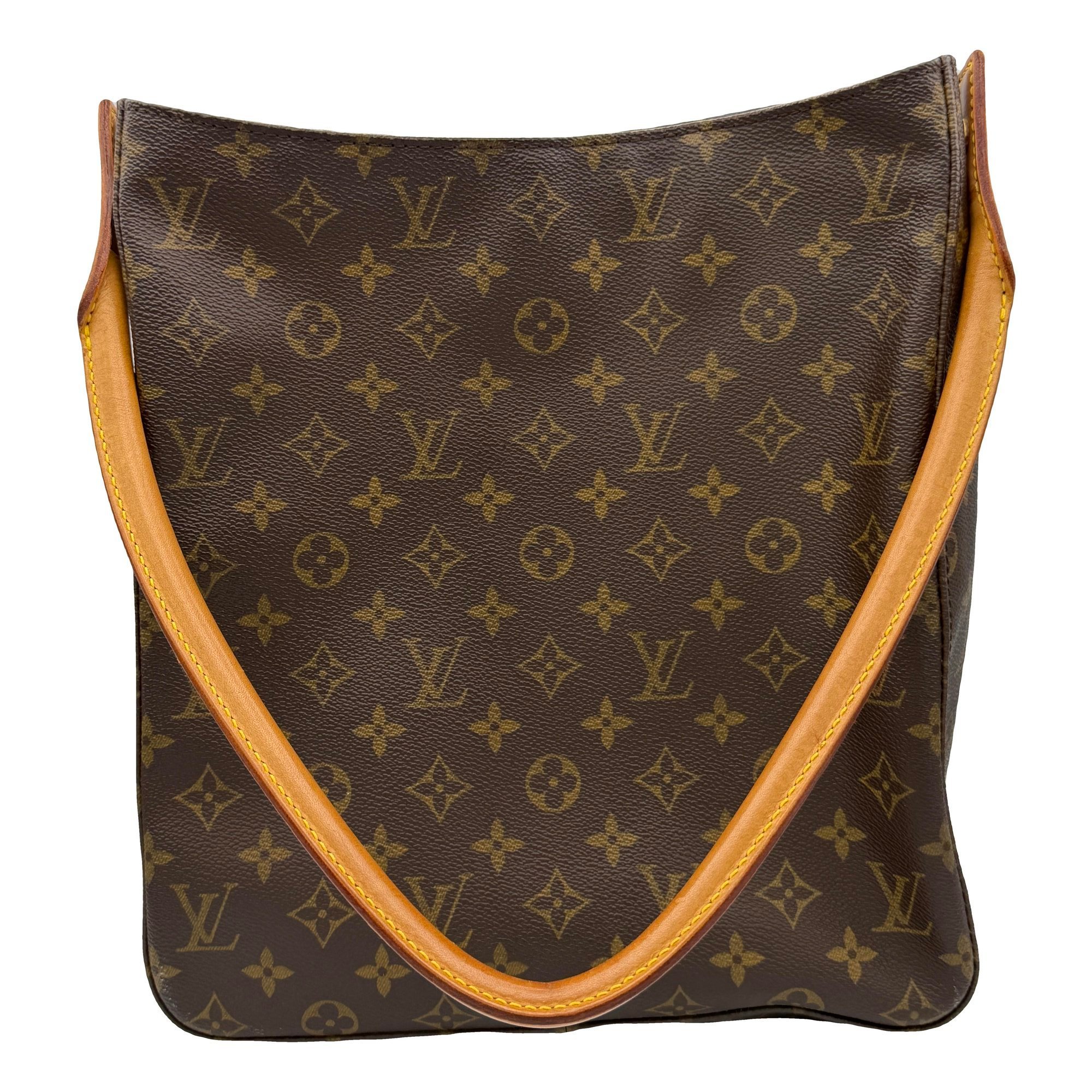 Looping leather handbag