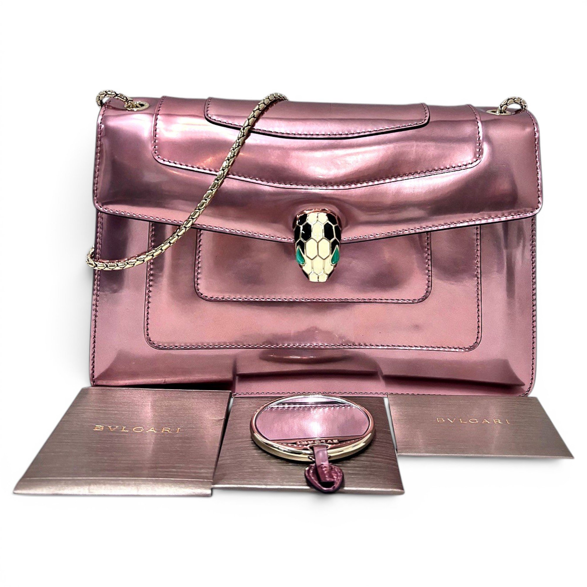 Serpenti patent leather handbag