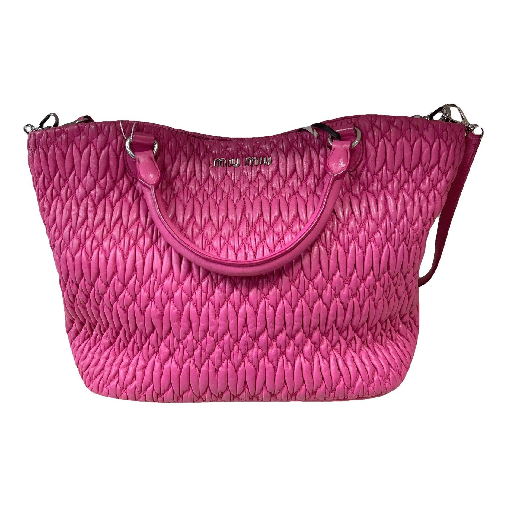 Miu Crystal leather handbag