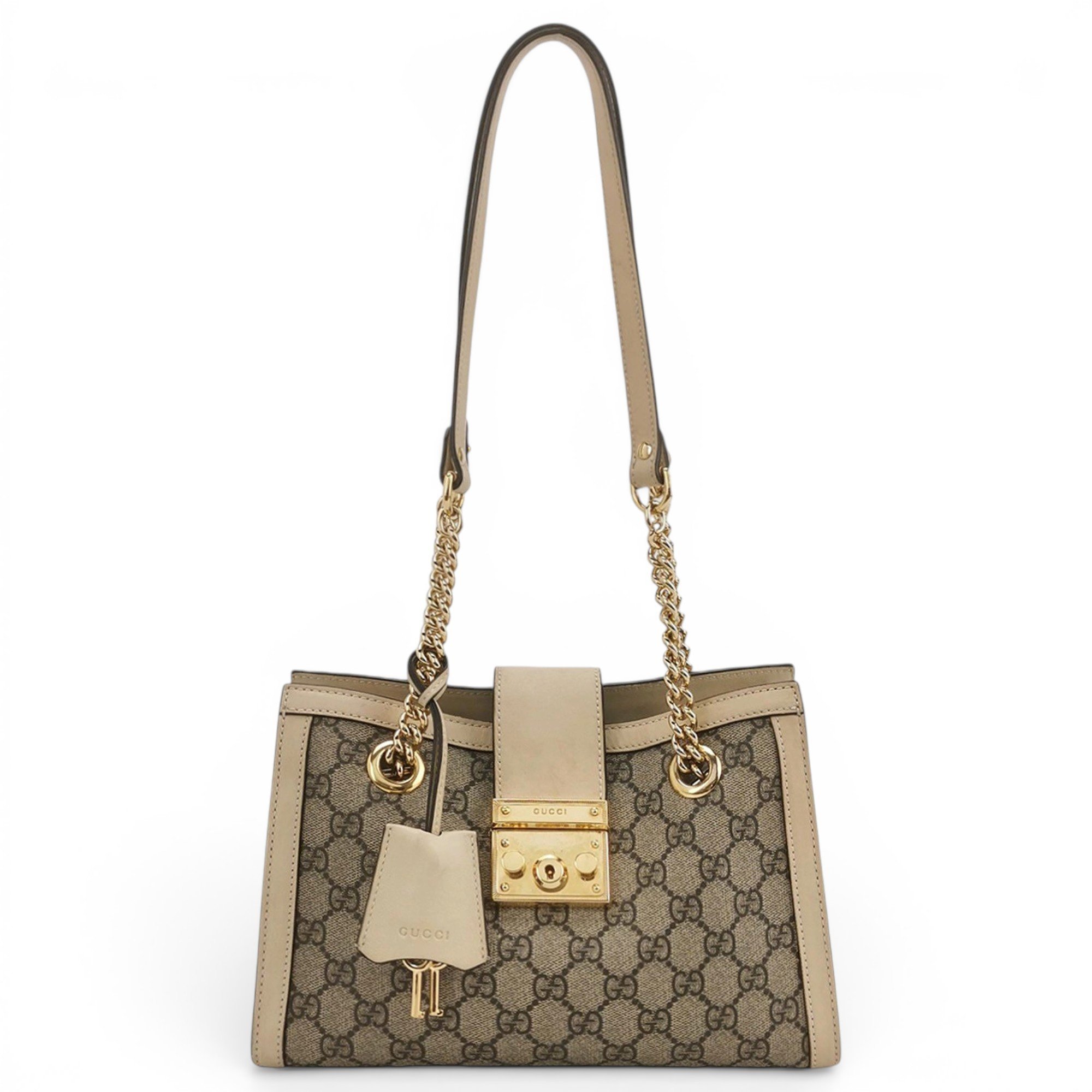 Padlock leather handbag
