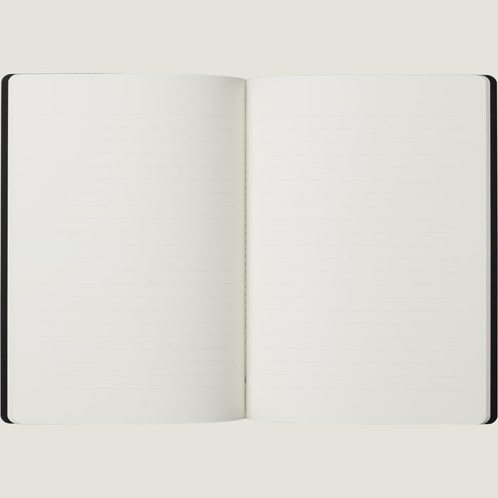 Noir Carnet Ligné Grain d'H MM