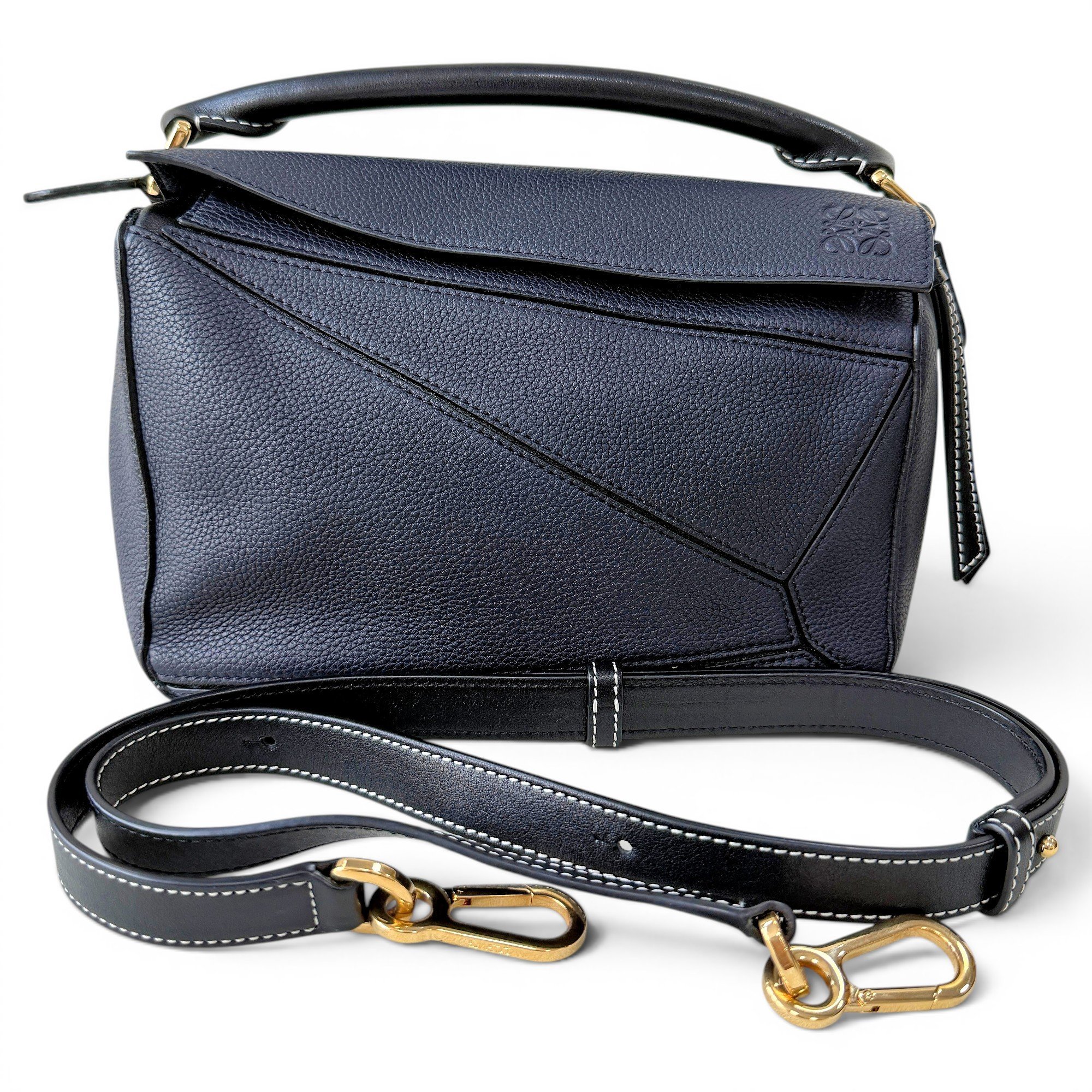 Puzzle leather handbag
