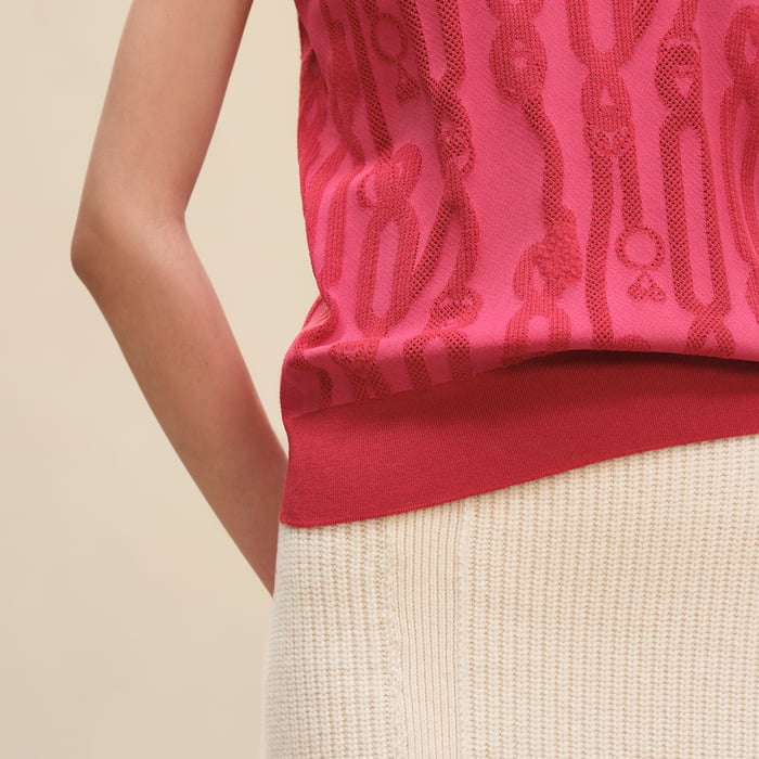 Rose Framboise "Palefroi Remix" Sleeveless Sweater