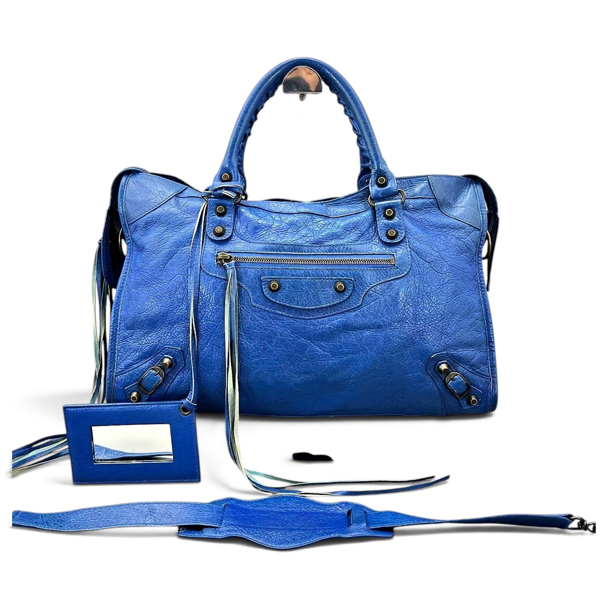 City leather handbag