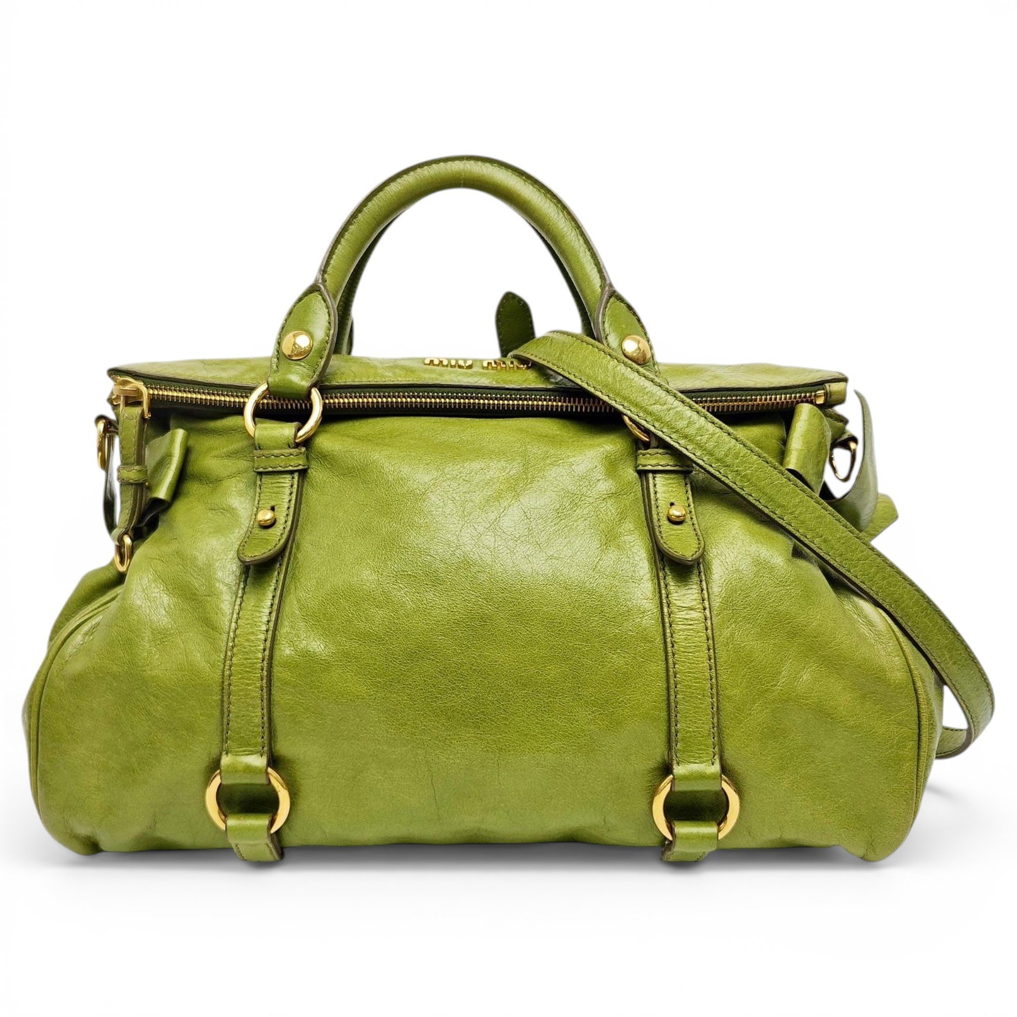 Bow bag leather handbag