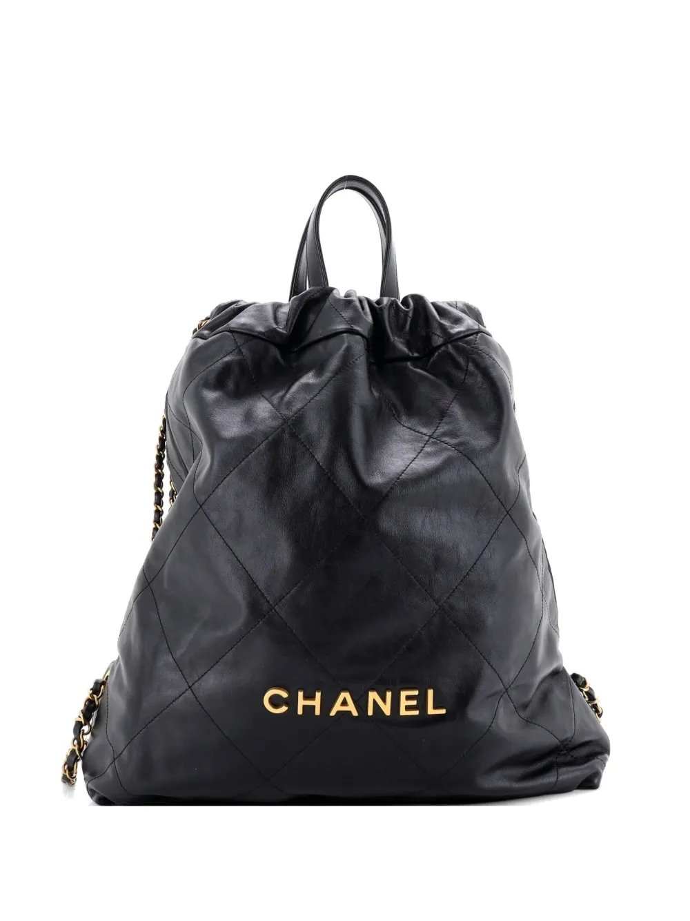 22 Chain Quilted Calfskin Large backpack