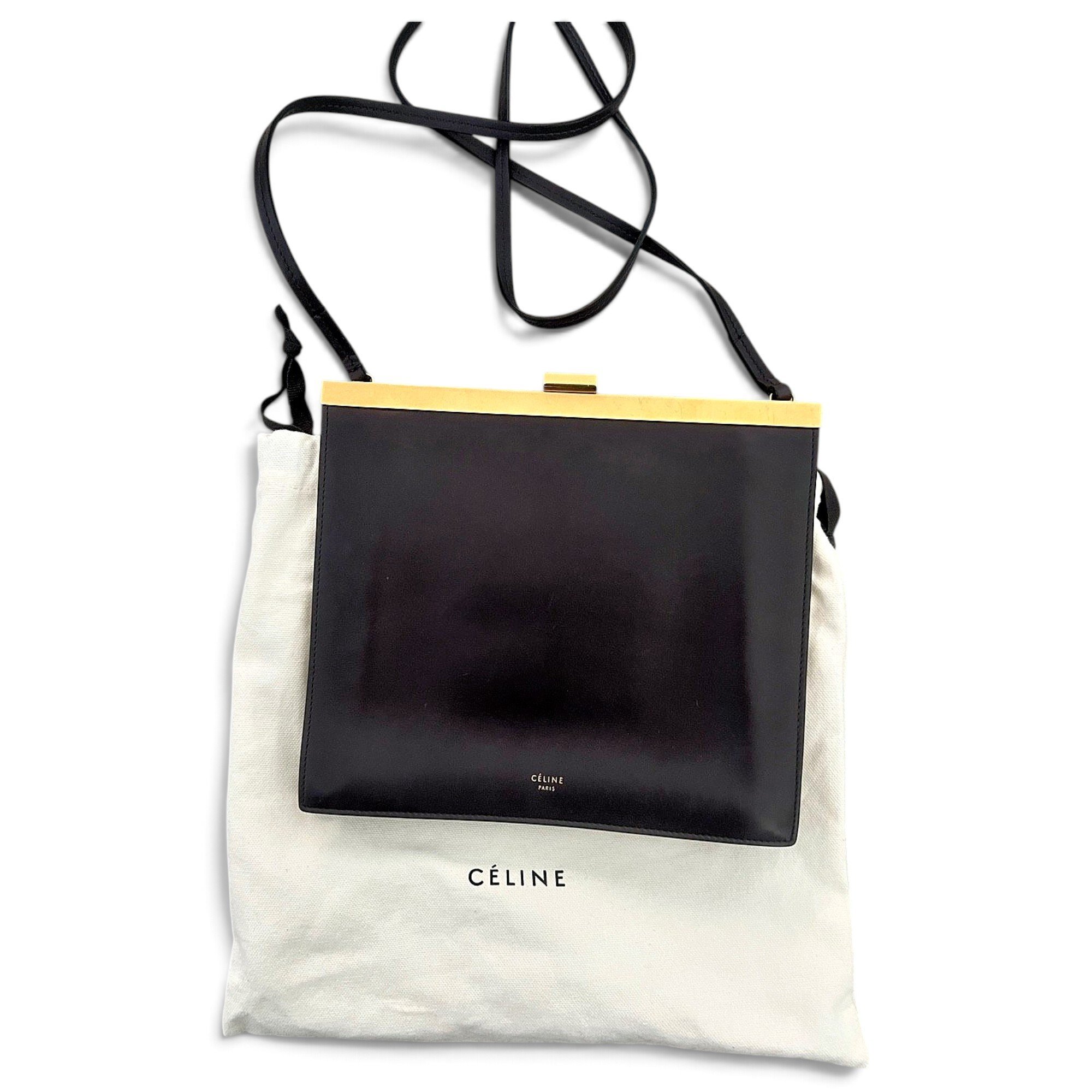 Clasp leather crossbody bag