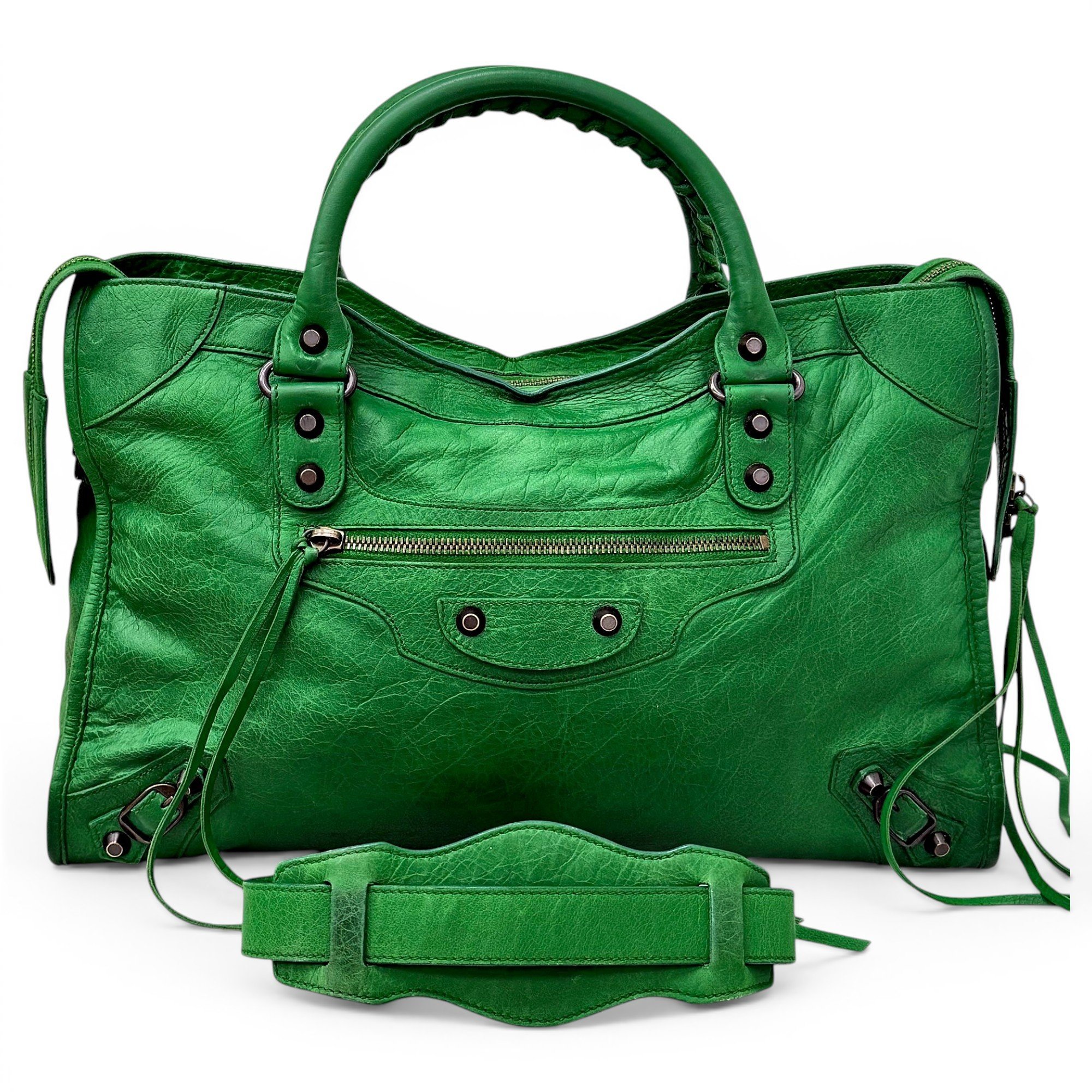 City leather handbag