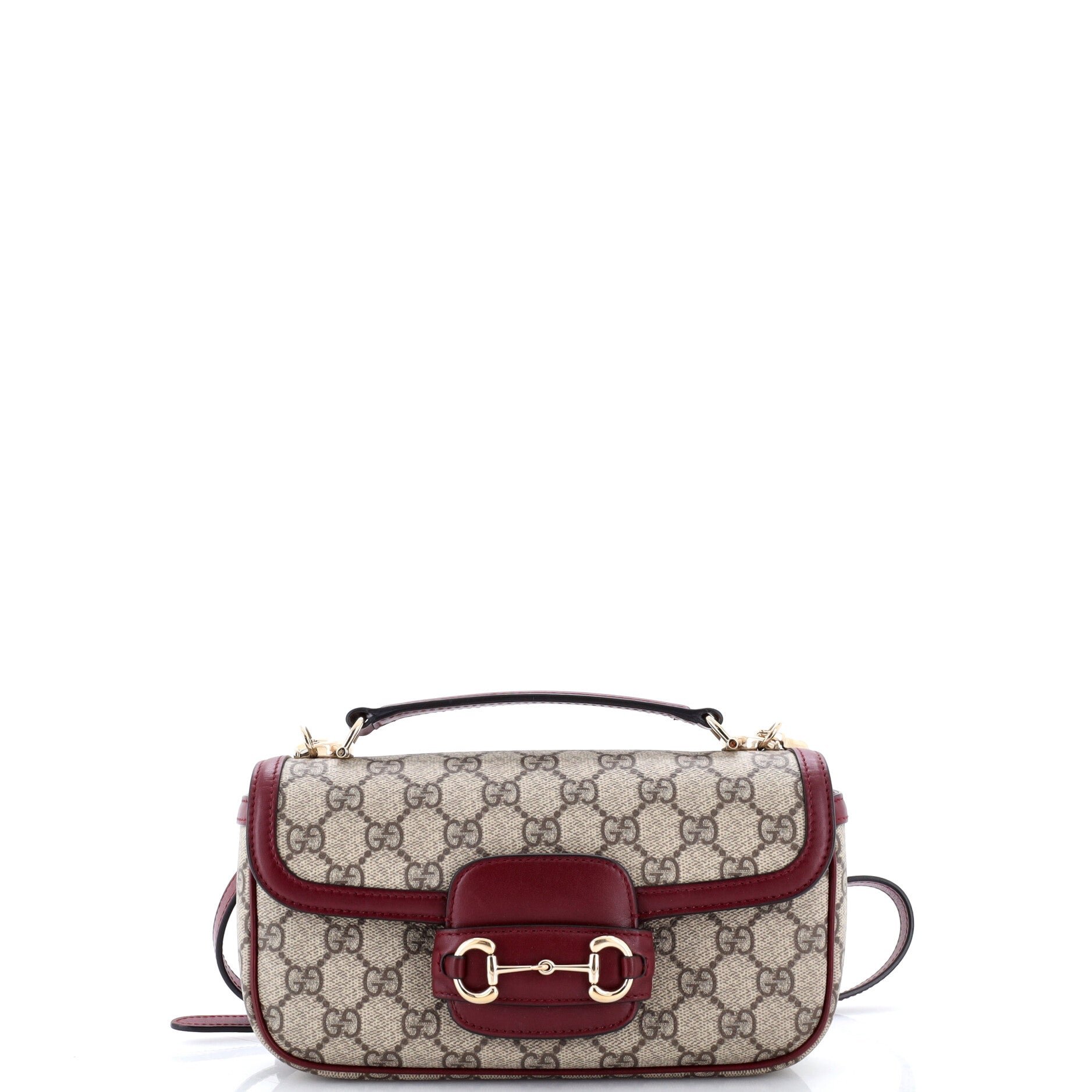 Horsebit 1955 Shoulder Bag GG Coated Canvas with Leather East West