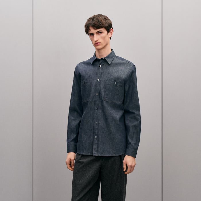 Indigo Straight Cut Denim Shirt