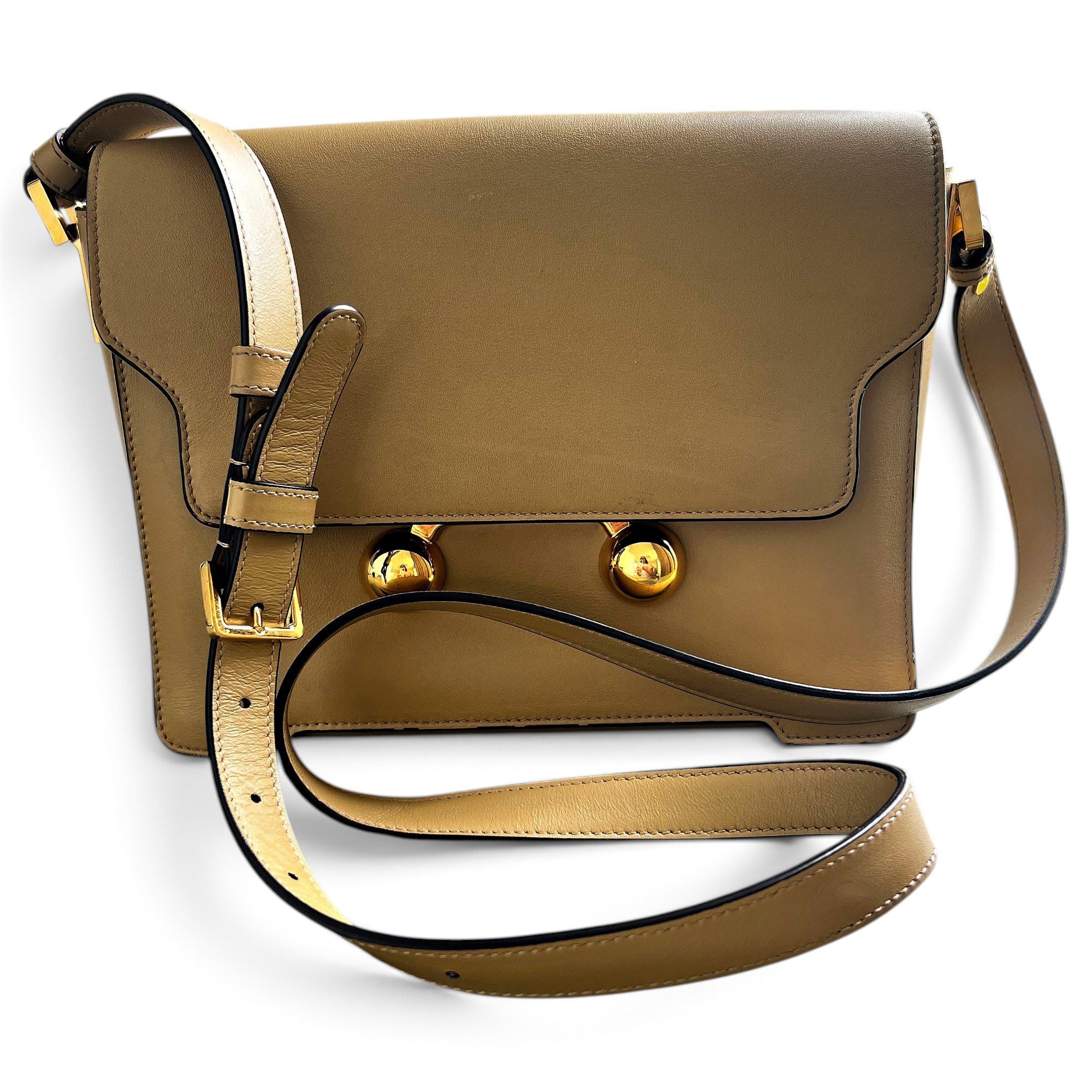 Trunk leather crossbody bag