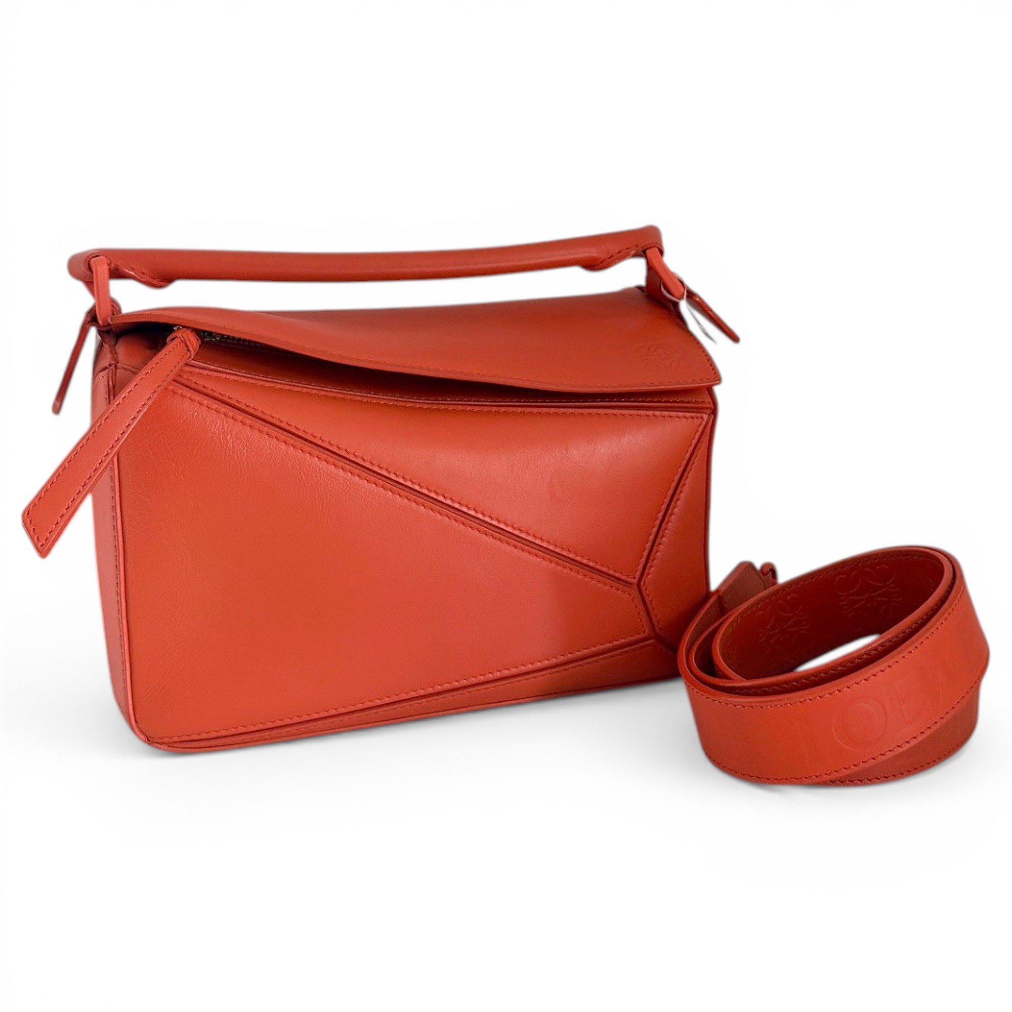 Puzzle leather handbag