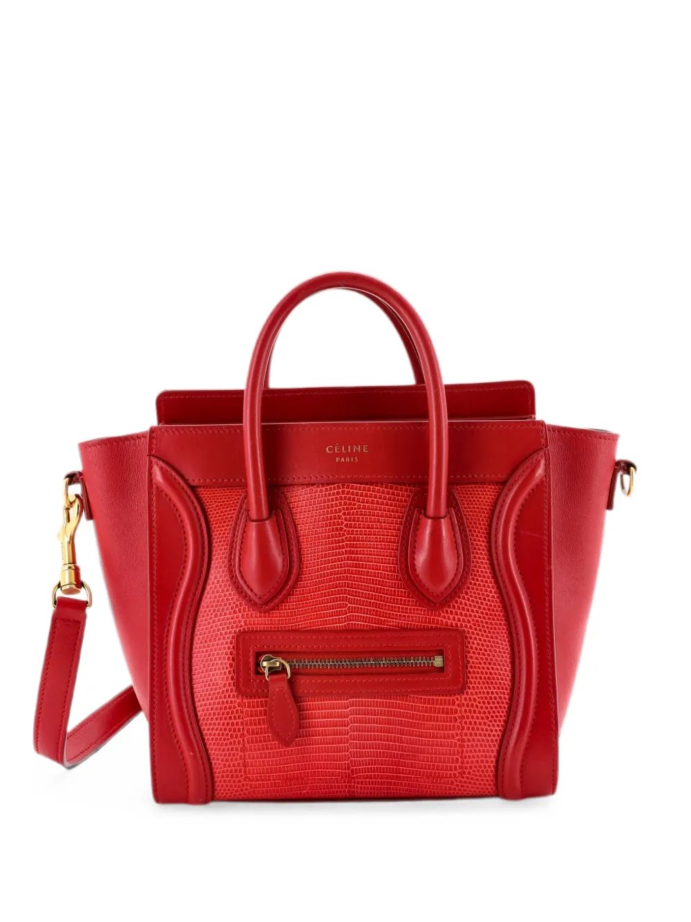 Luggage Bag Lizard and Leather Nano tote bag