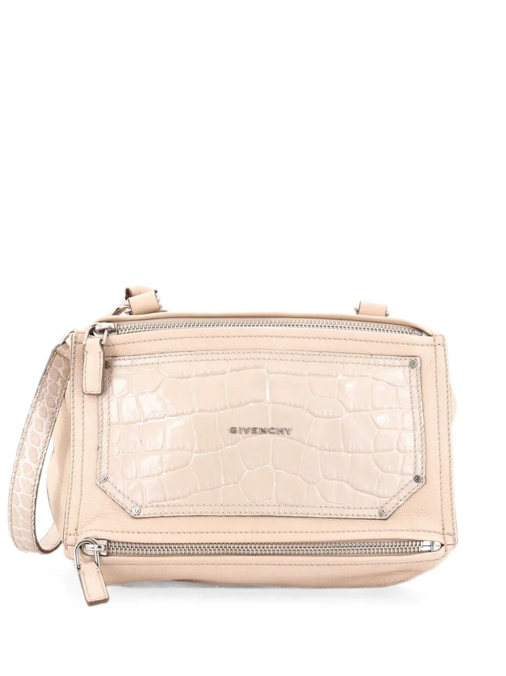 Pandora Bag Leather with Crocodile Embossed Detail Medium satchel