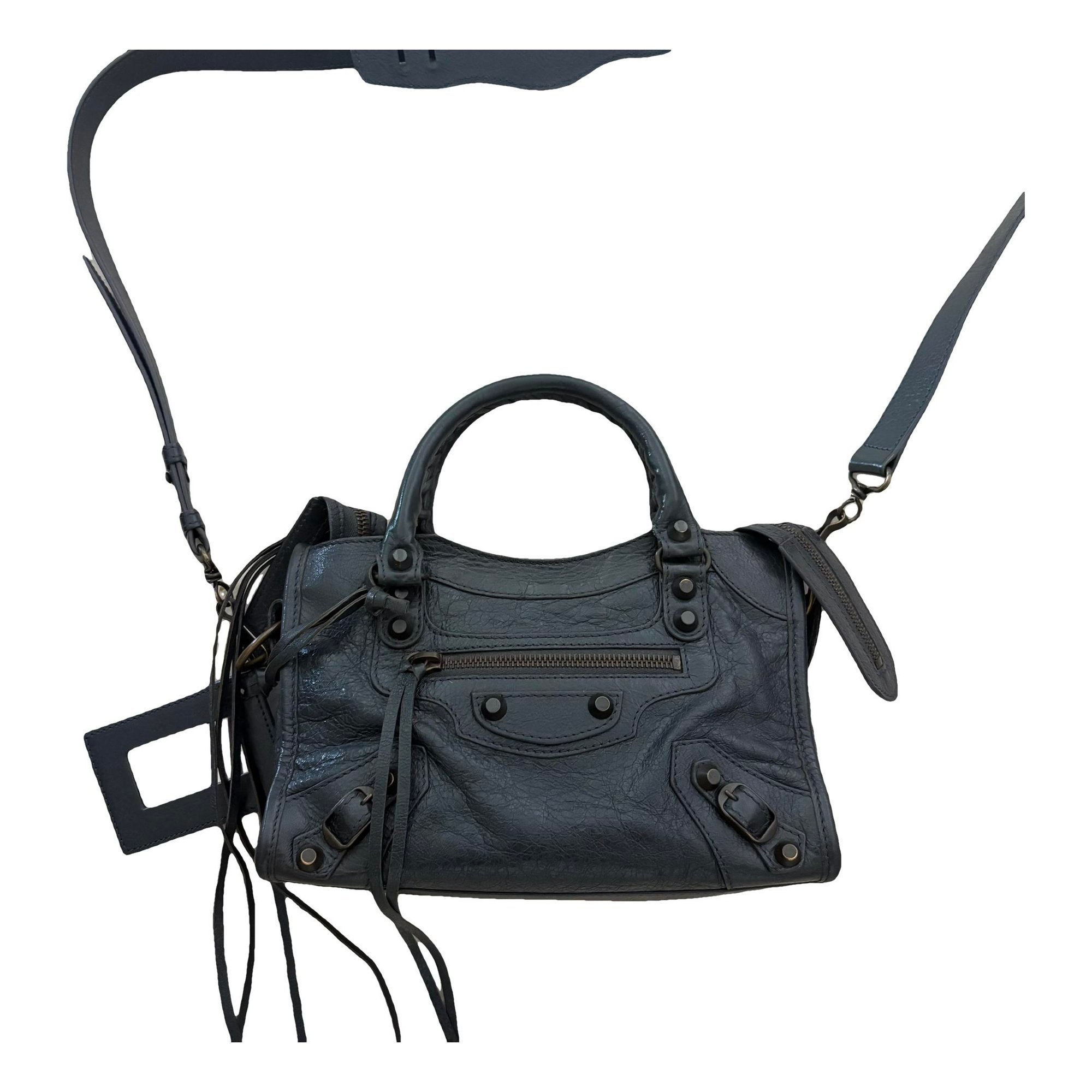 City leather handbag