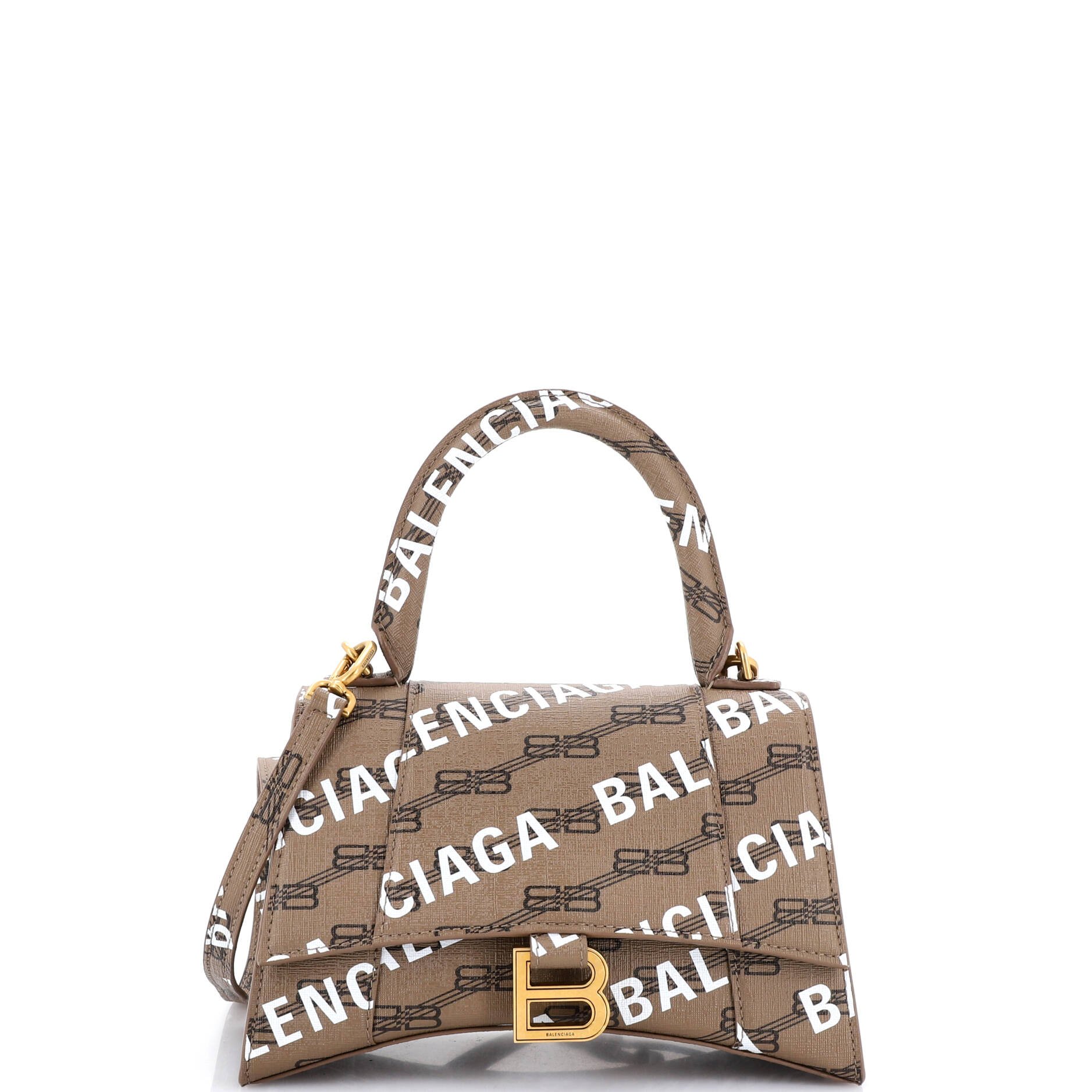 Hourglass Top Handle Bag Monogram Coated Canvas Small