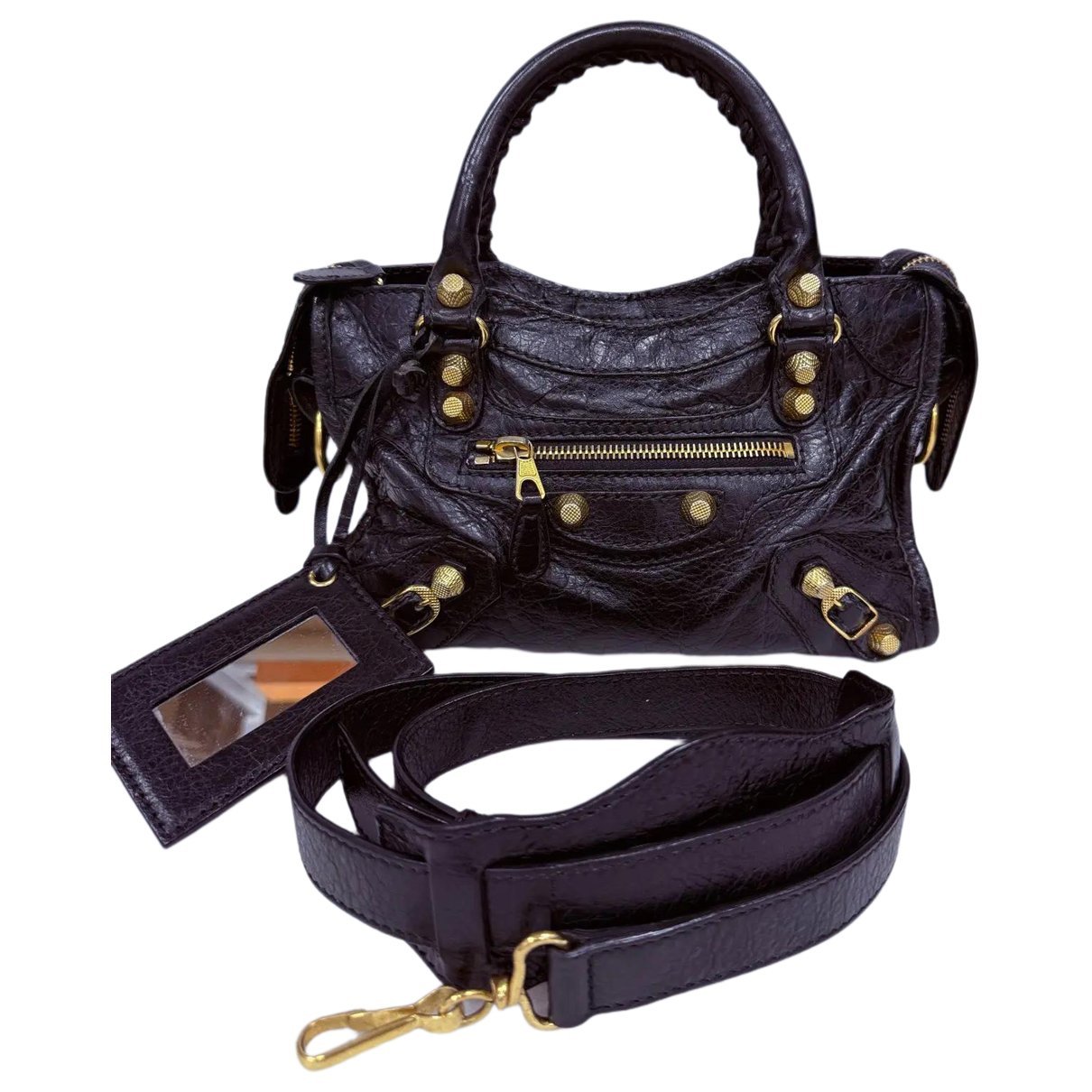 City leather handbag