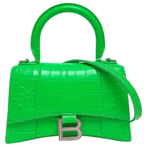 Hourglass leather handbag