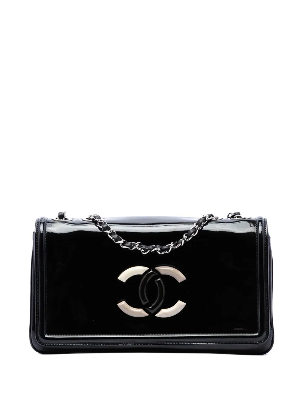 2009-2010 CC Patent Lipstick Ligne Flap shoulder bag